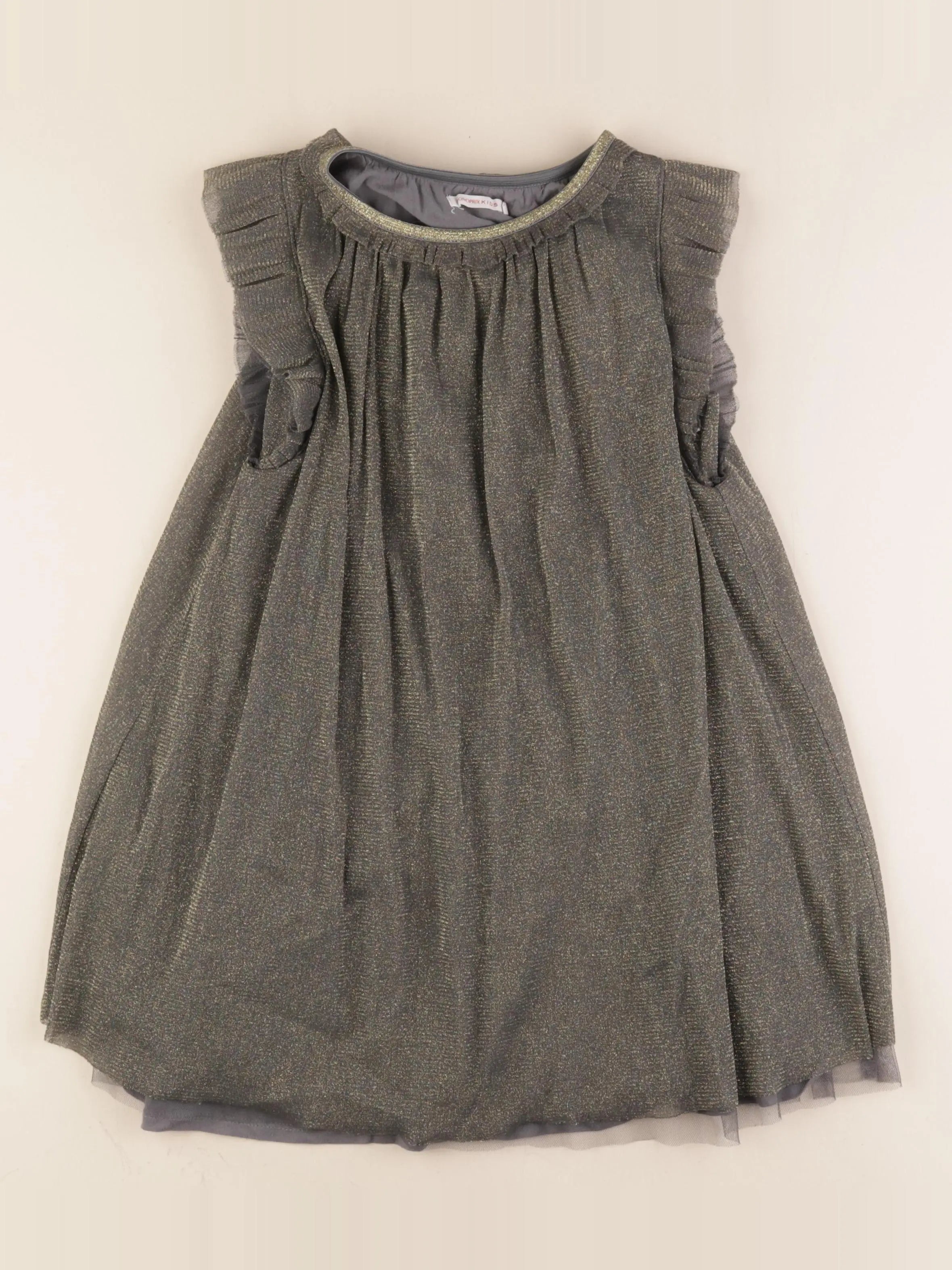 Monoprix - robe or, gris - 6 ans