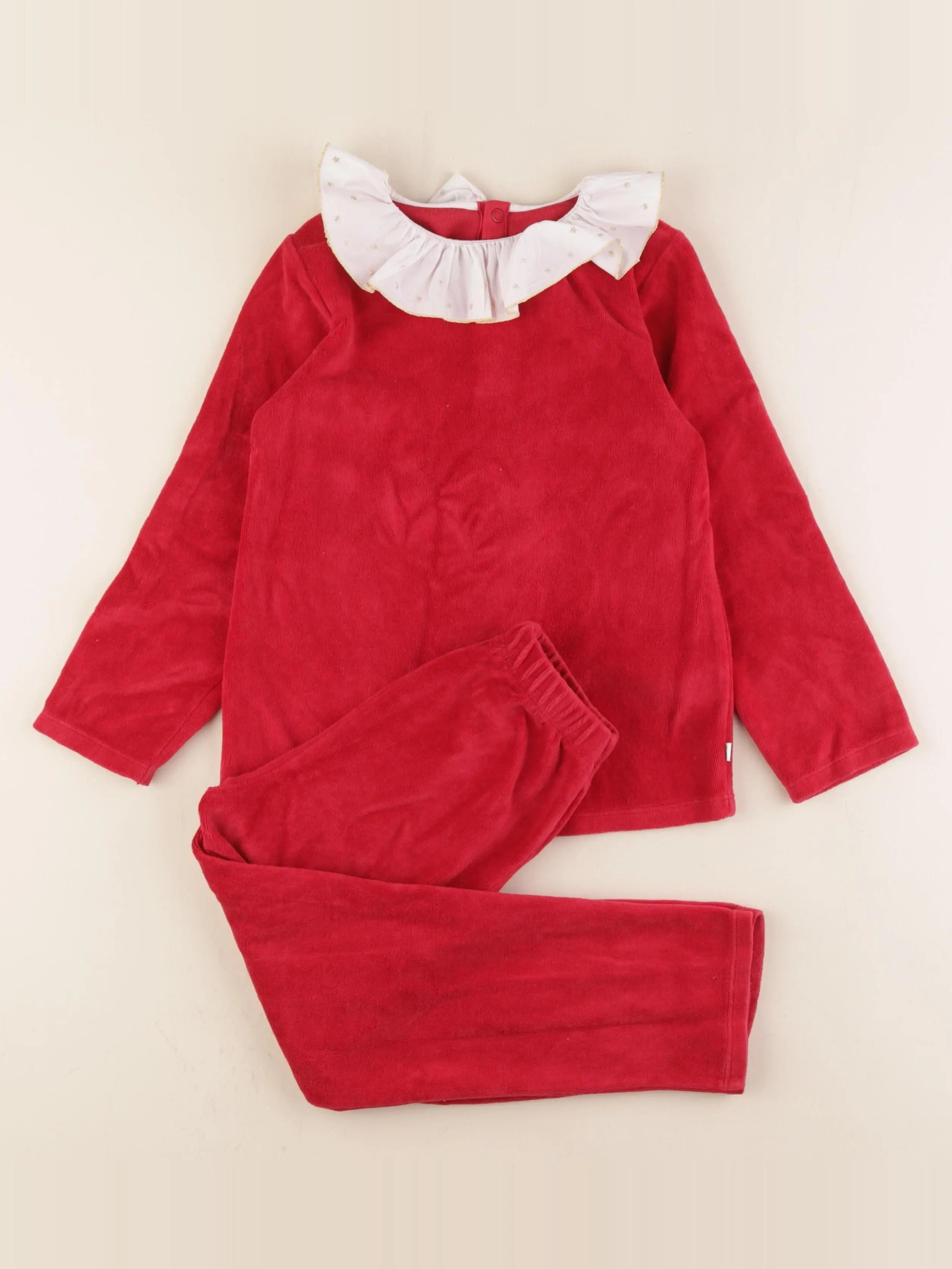 Jacadi - pyjama velours rouge - 6 ans