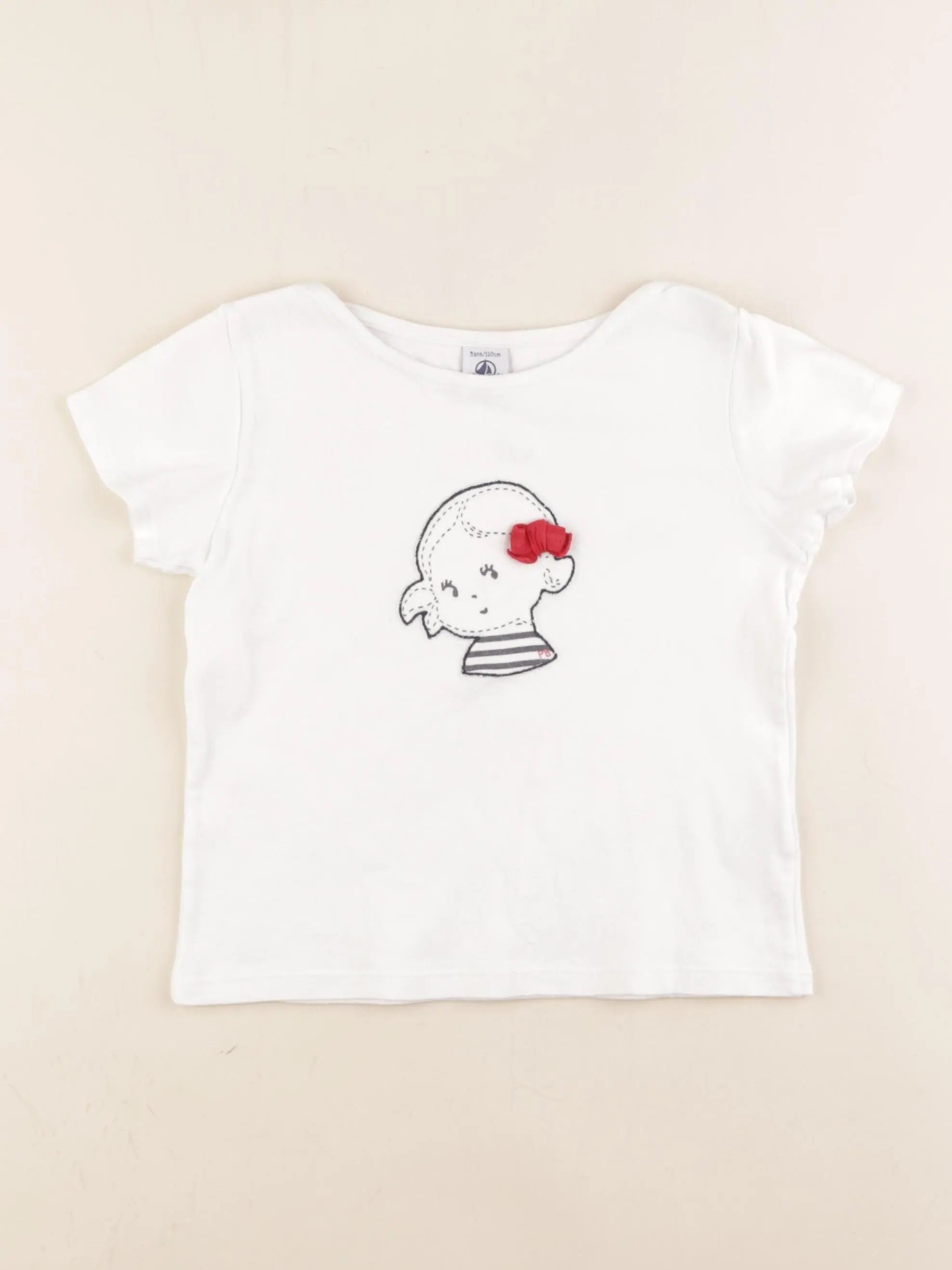 Petit Bateau - tee-shirt blanc - 5 ans