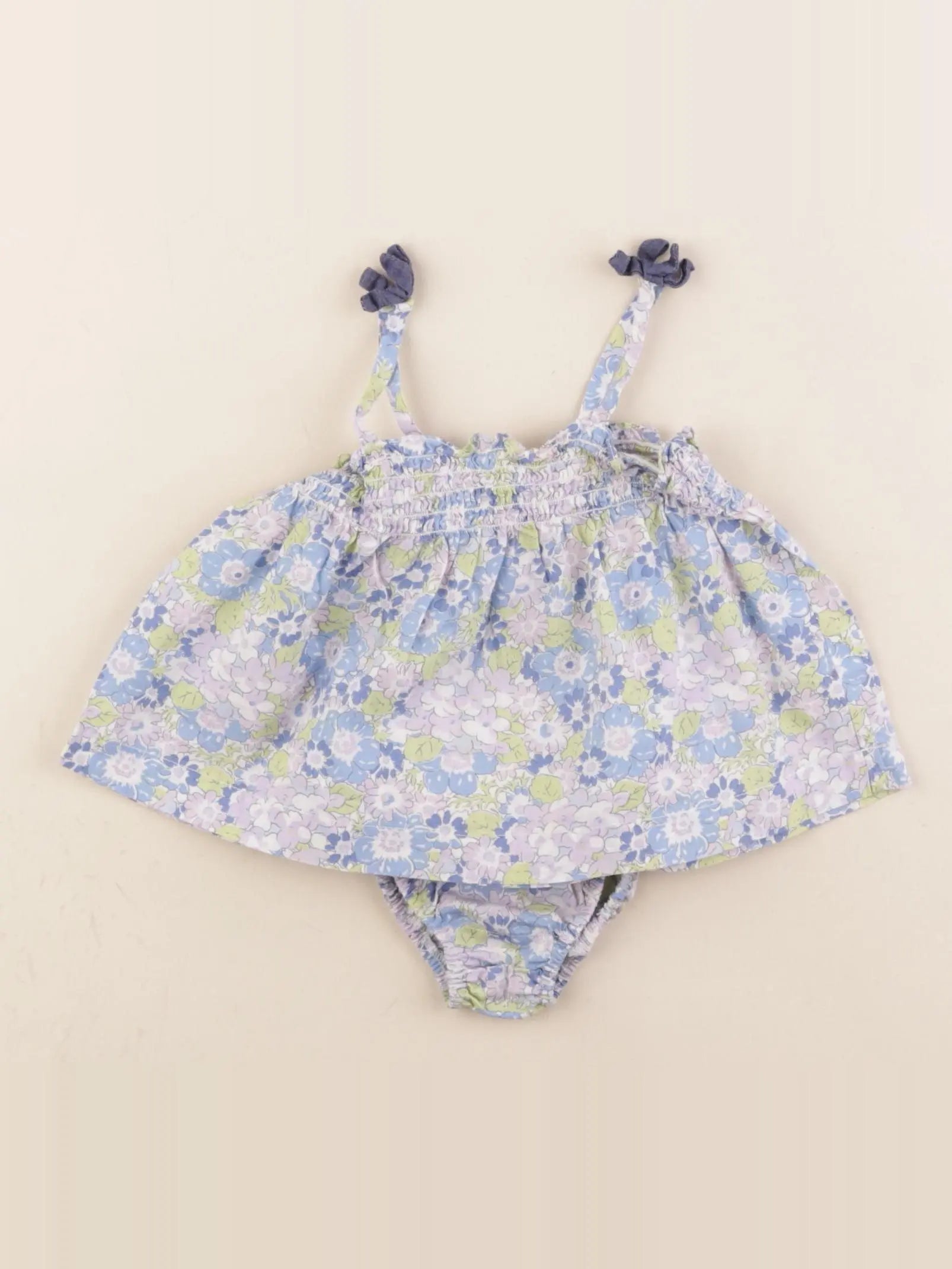 Jacadi - ensemble liberty bleu, rose - 6 mois