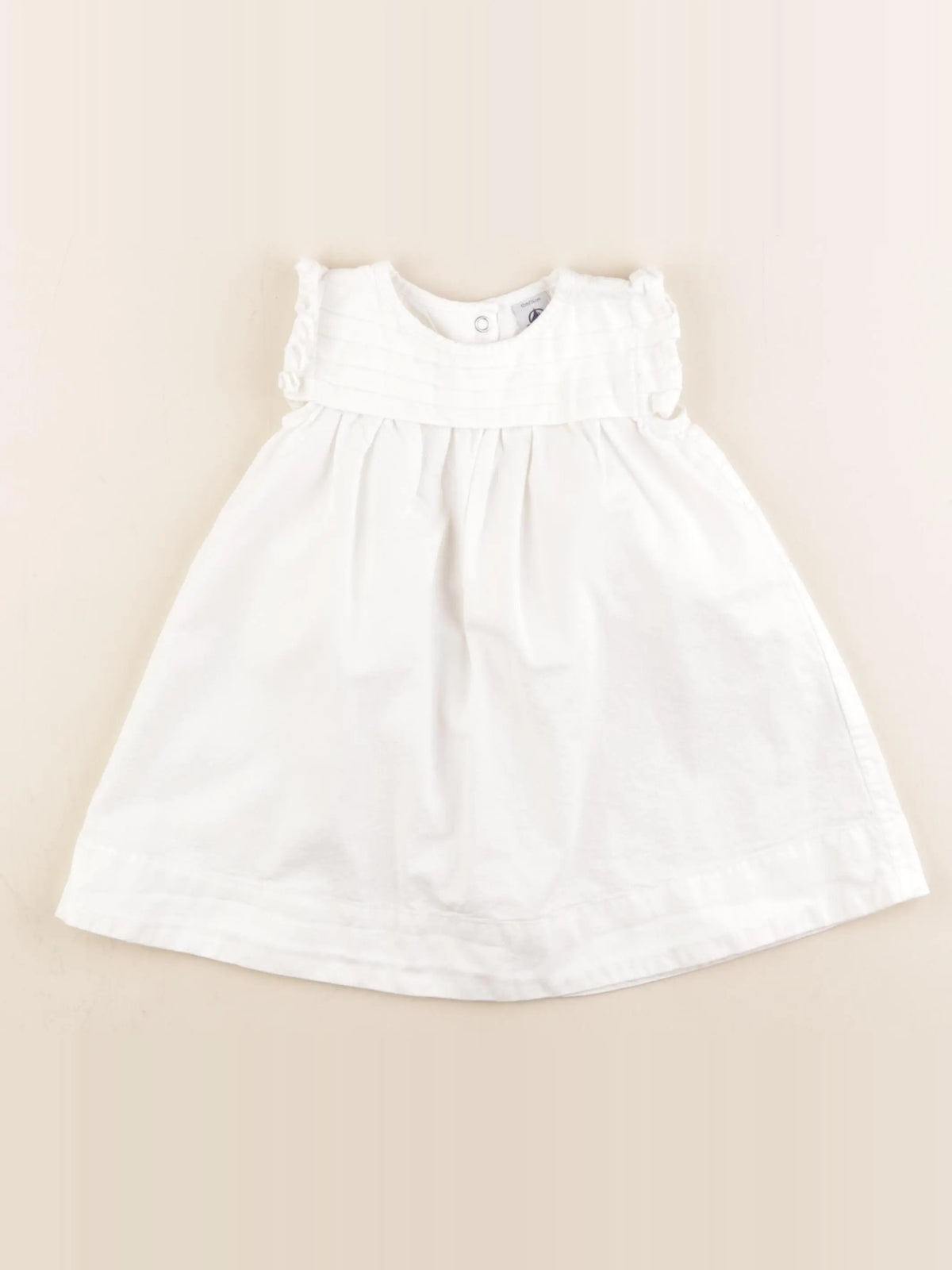 Petit Bateau - robe blanc - 12 mois