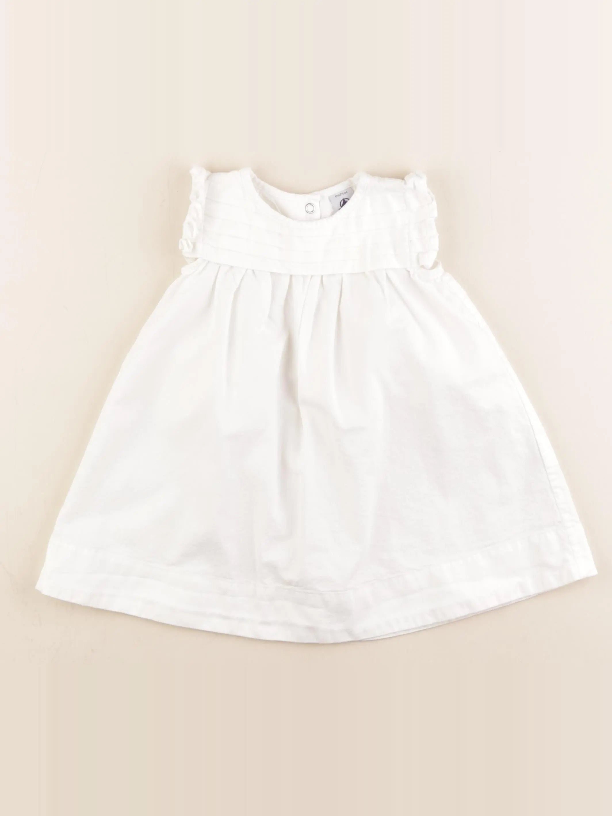 Petit Bateau - robe blanc - 12 mois