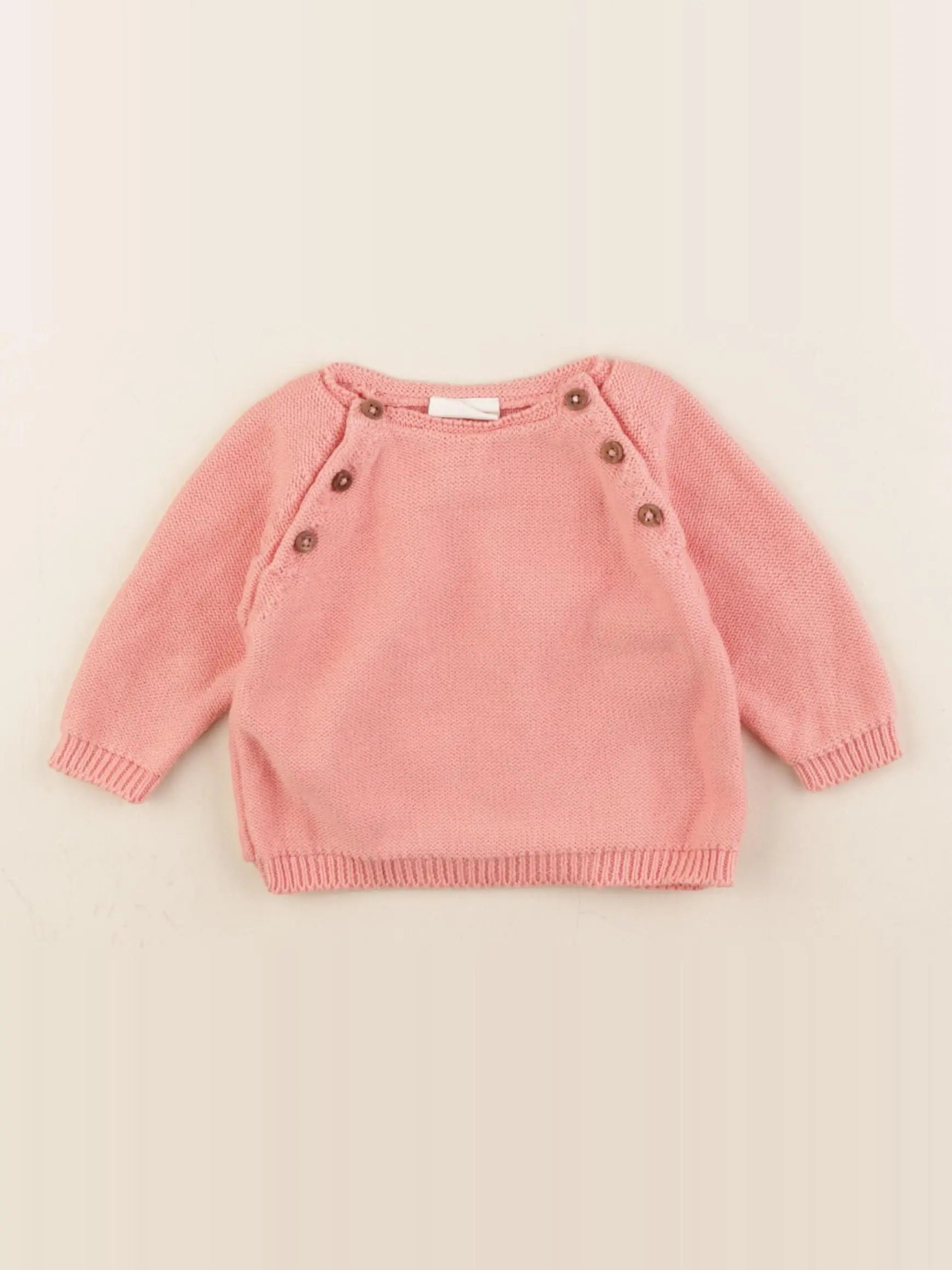 Lililotte - pull rose - 6/9 mois