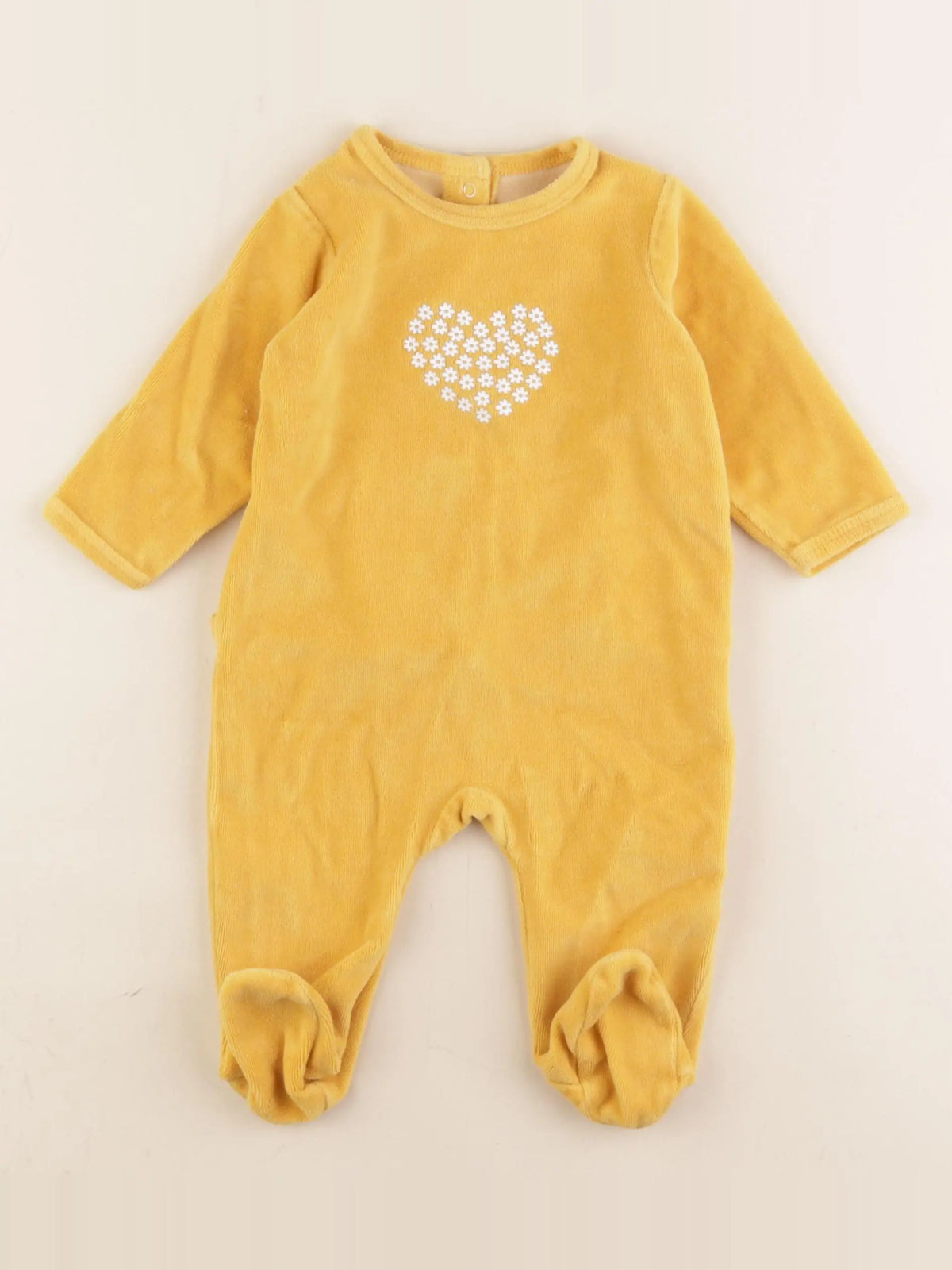 Vertbaudet - pyjama velours jaune - 6 mois