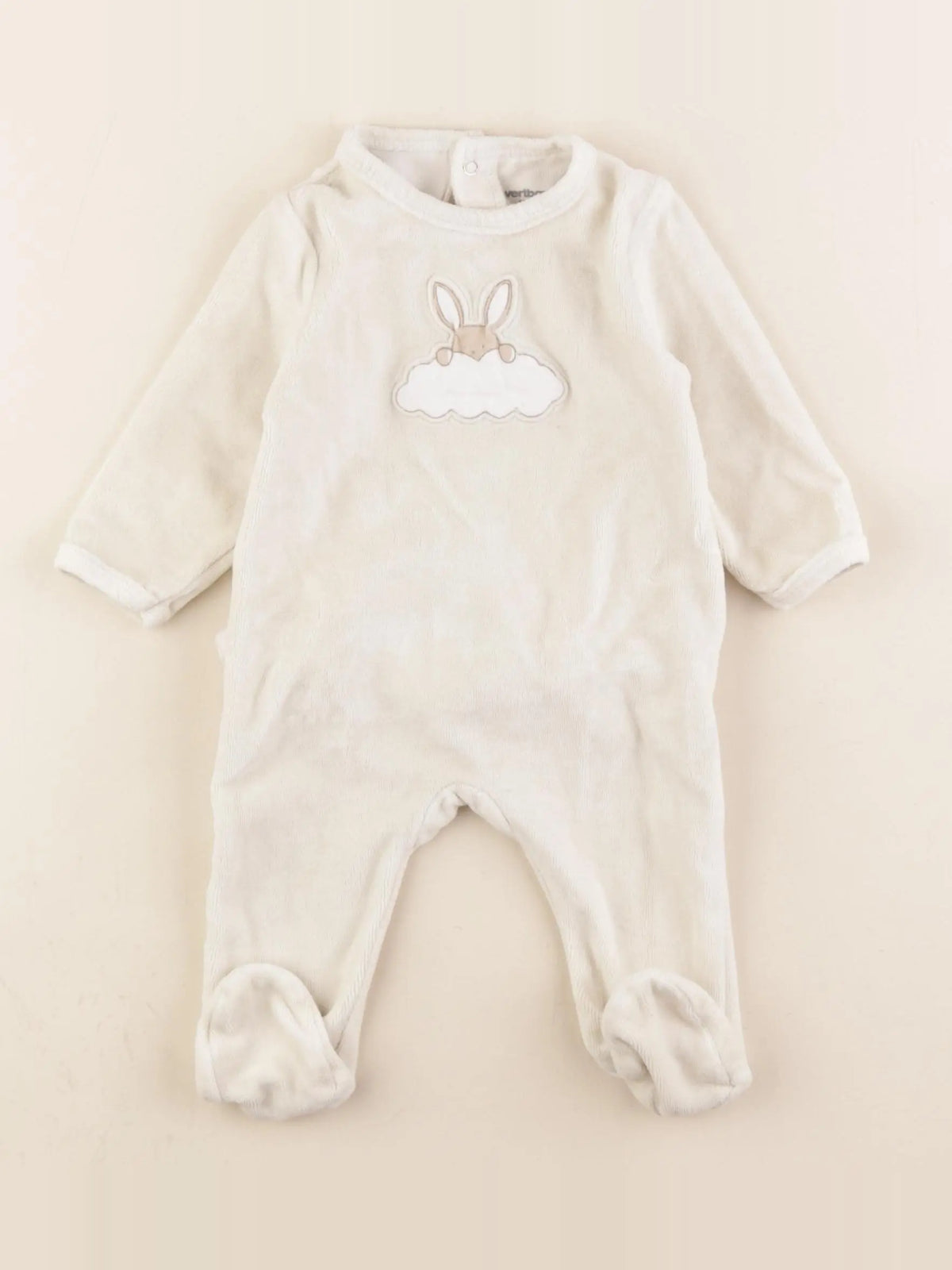 Vertbaudet - pyjama velours beige - 6 mois