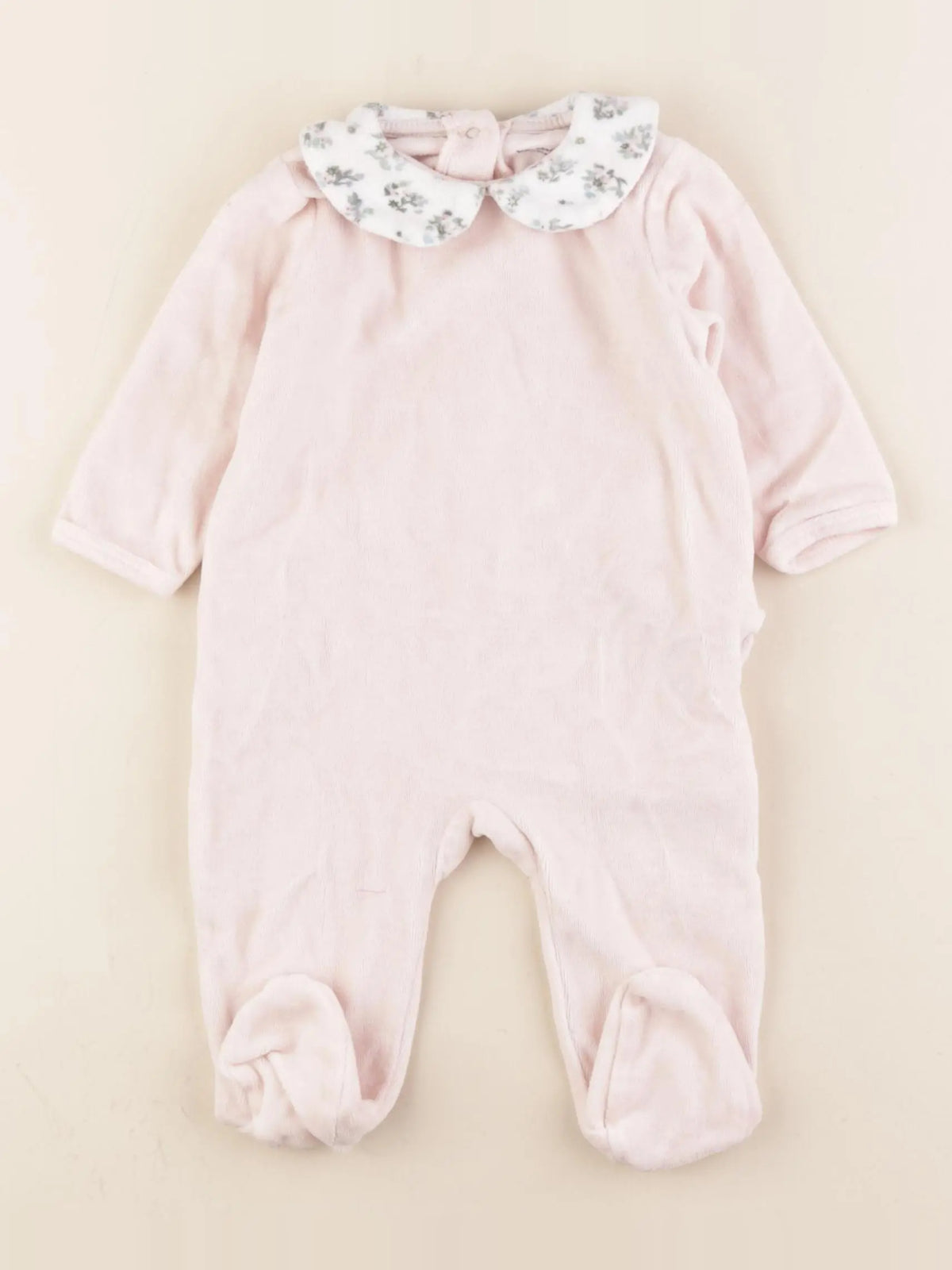Vertbaudet - pyjama velours rose - 6 mois