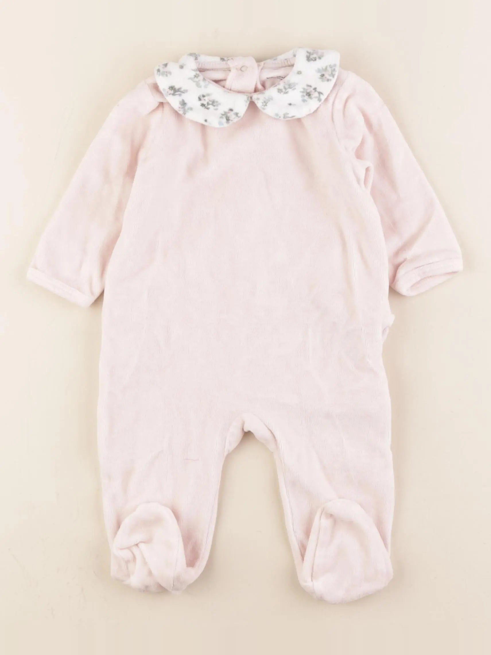 Vertbaudet - pyjama velours rose - 6 mois