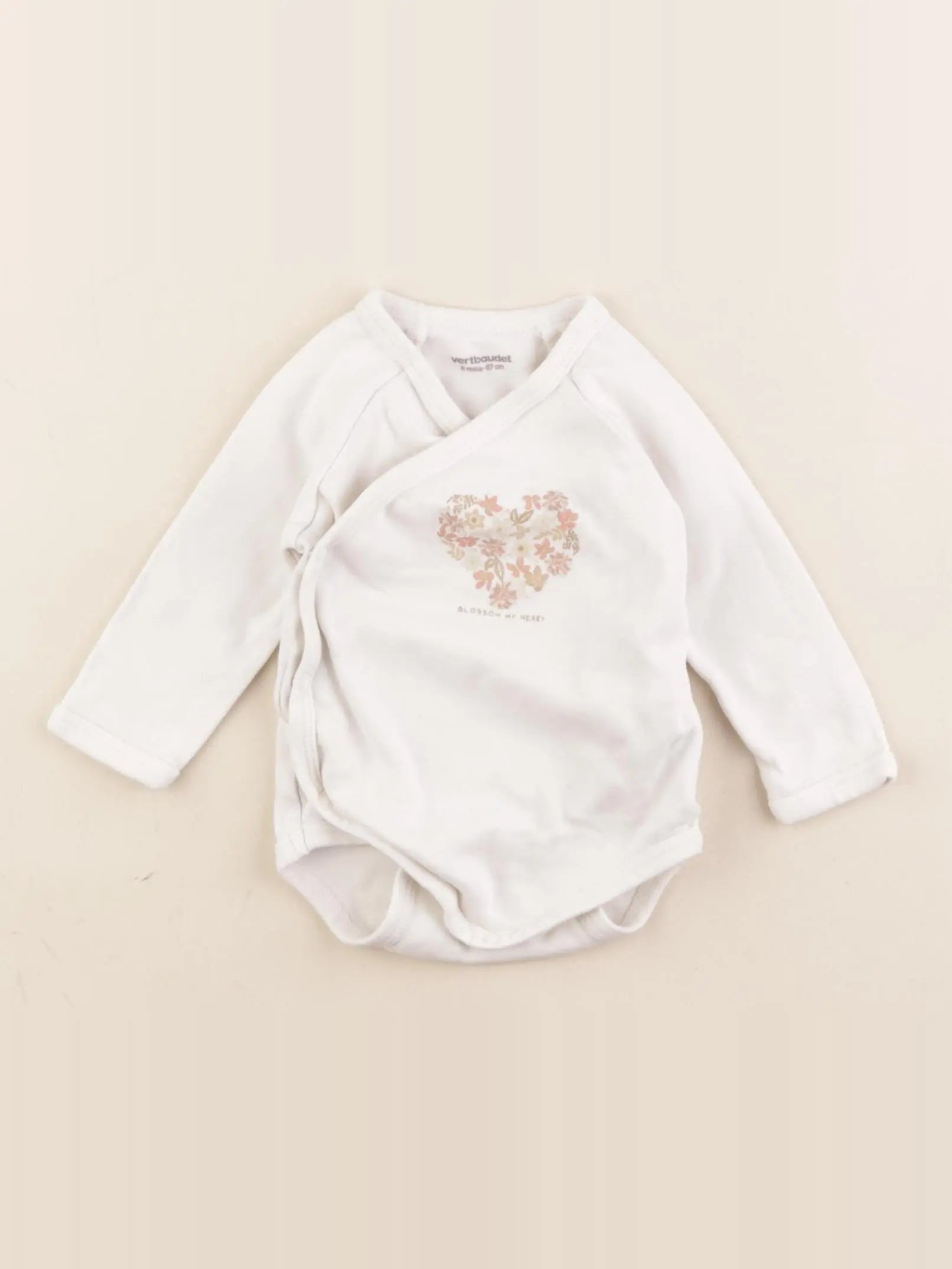 Vertbaudet - body blanc - 6 mois