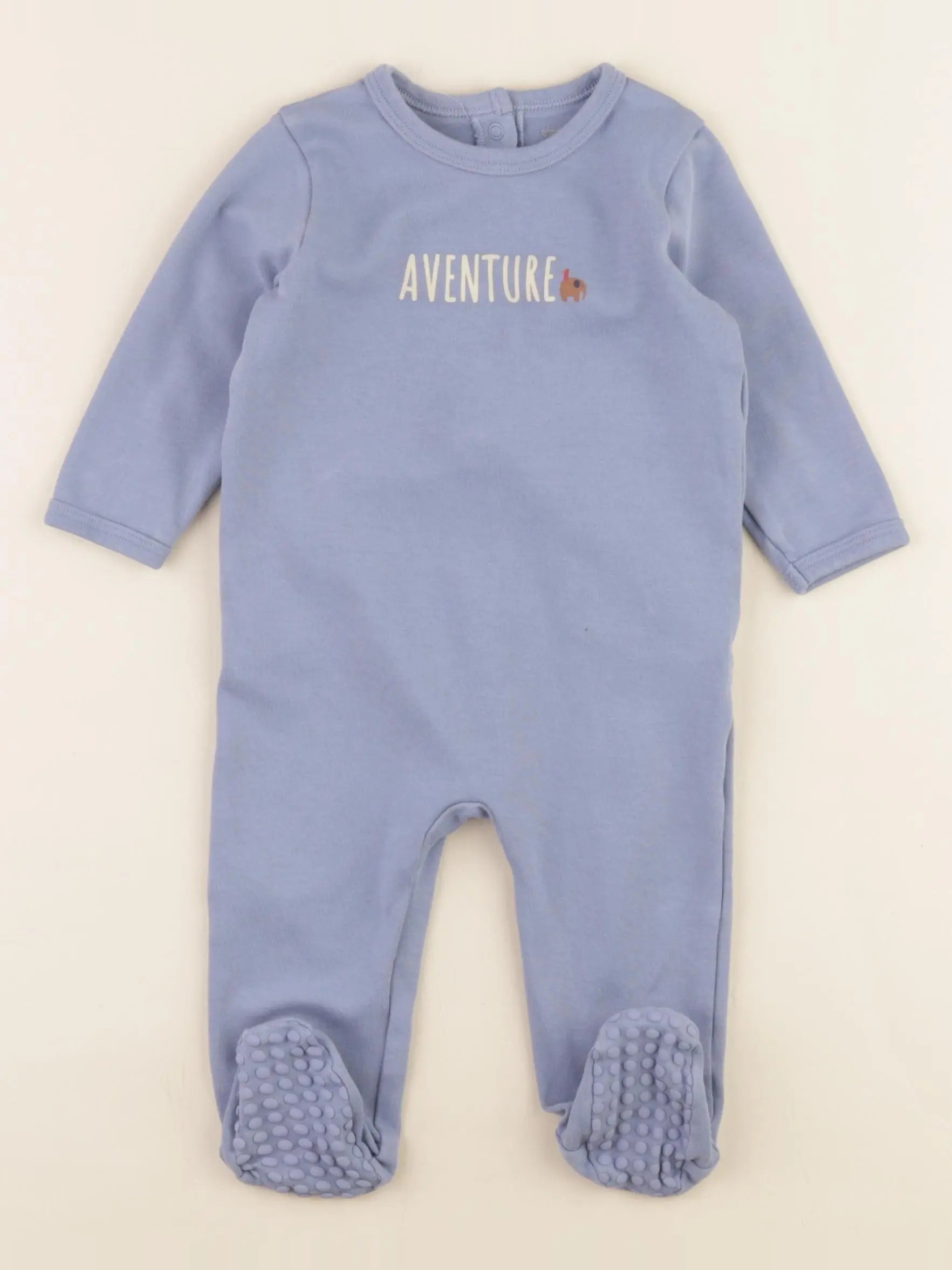 Vertbaudet - pyjama coton bleu - 12 mois