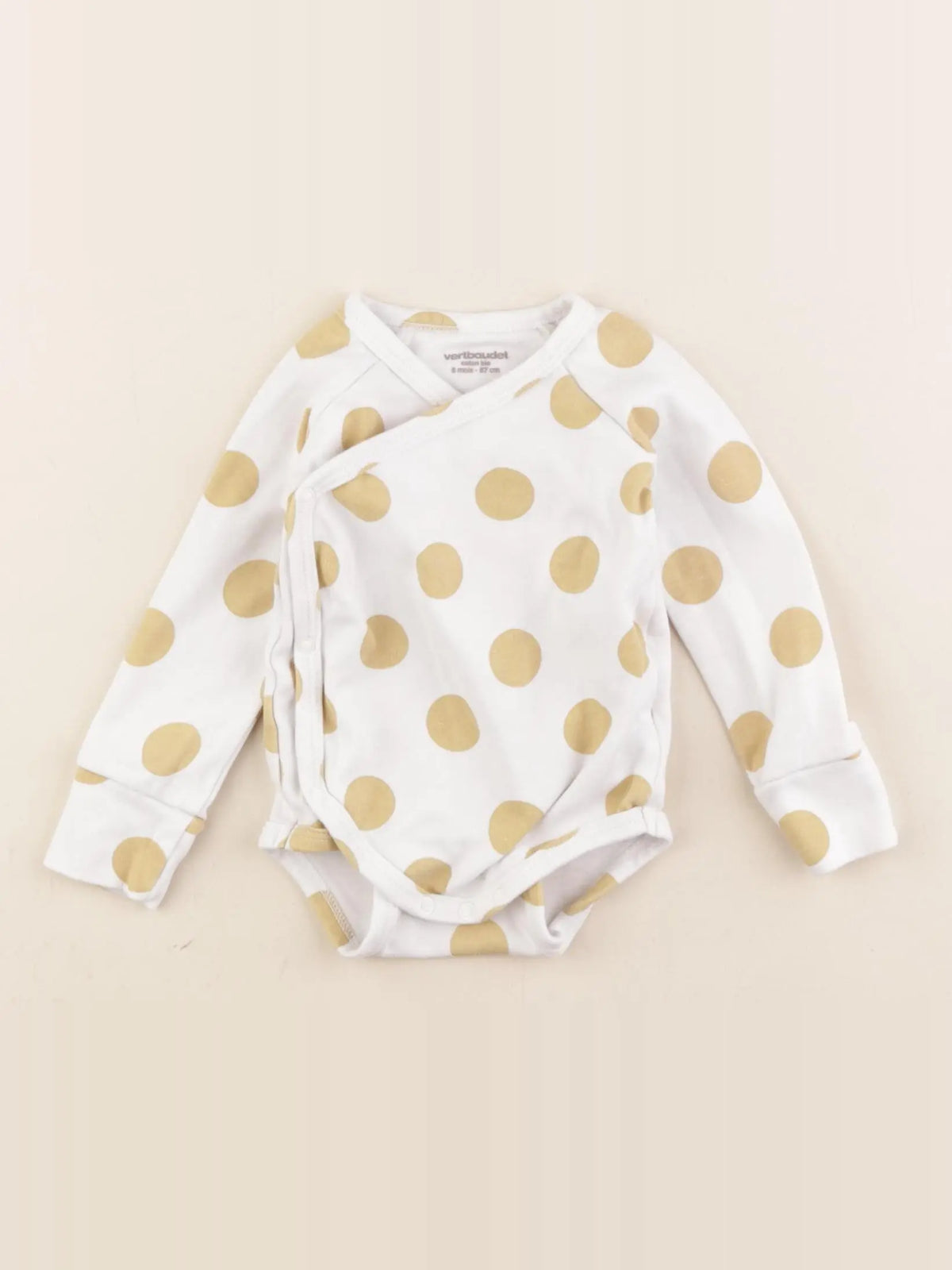Vertbaudet - body blanc, jaune - 6 mois