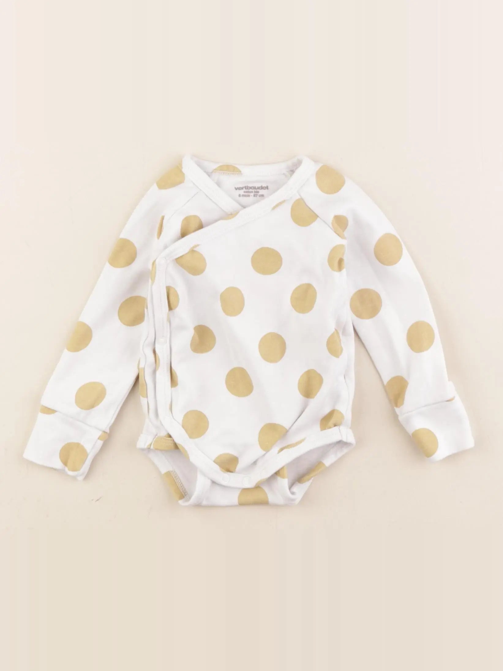 Vertbaudet - body blanc, jaune - 6 mois