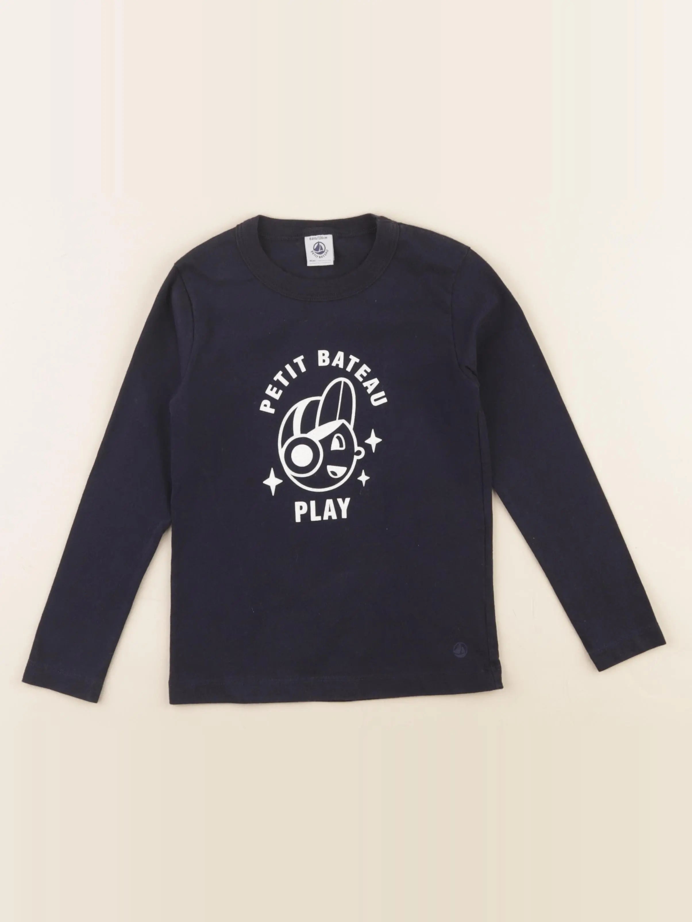 Petit Bateau - tee-shirt bleu - 6 ans