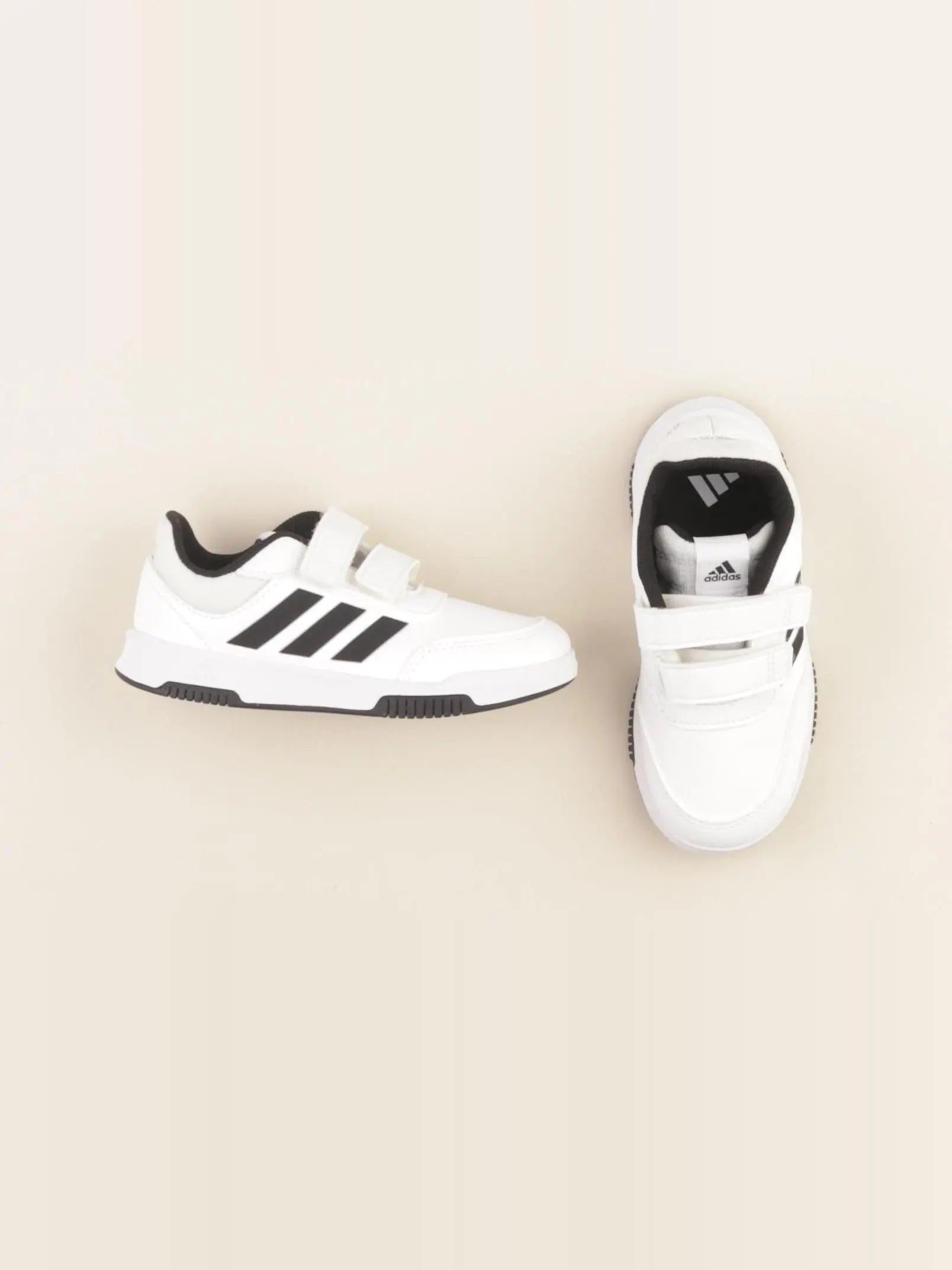 Adidas - tennis à scratch/ lacets blanc, noir - pointure 27
