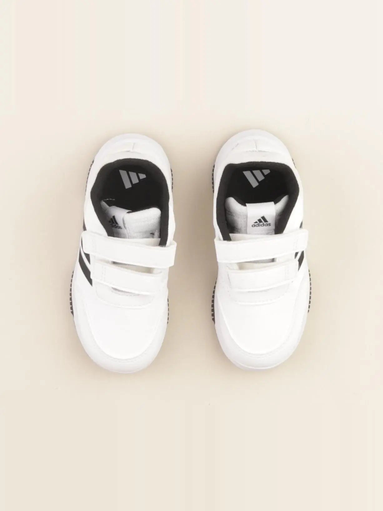 Adidas - tennis à scratch/ lacets blanc, noir - pointure 27