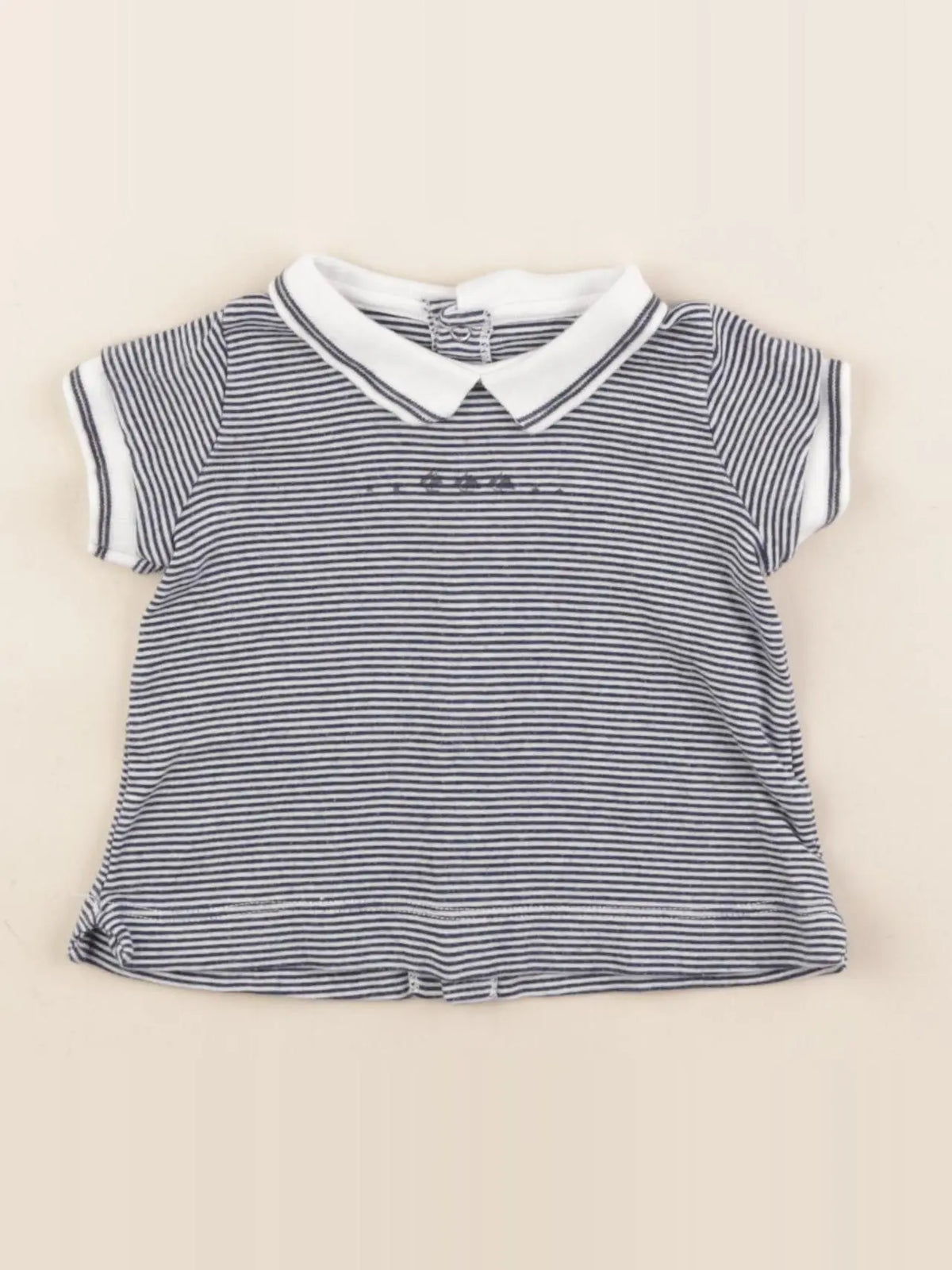 Petit Bateau - polo bleu - 6 mois