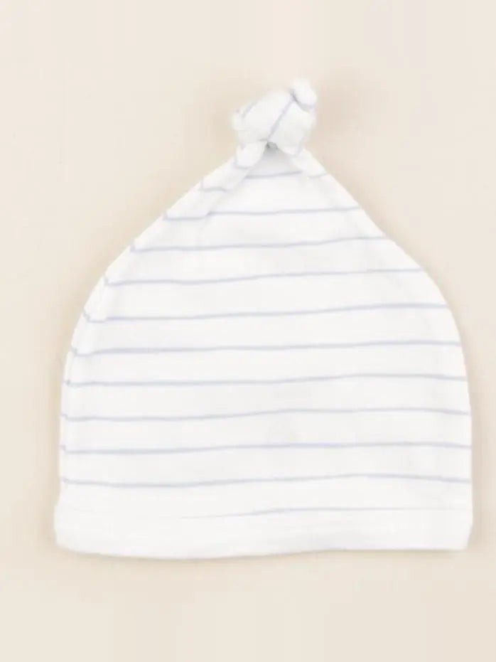 Petit Bateau - bonnet blanc, bleu - 6 mois