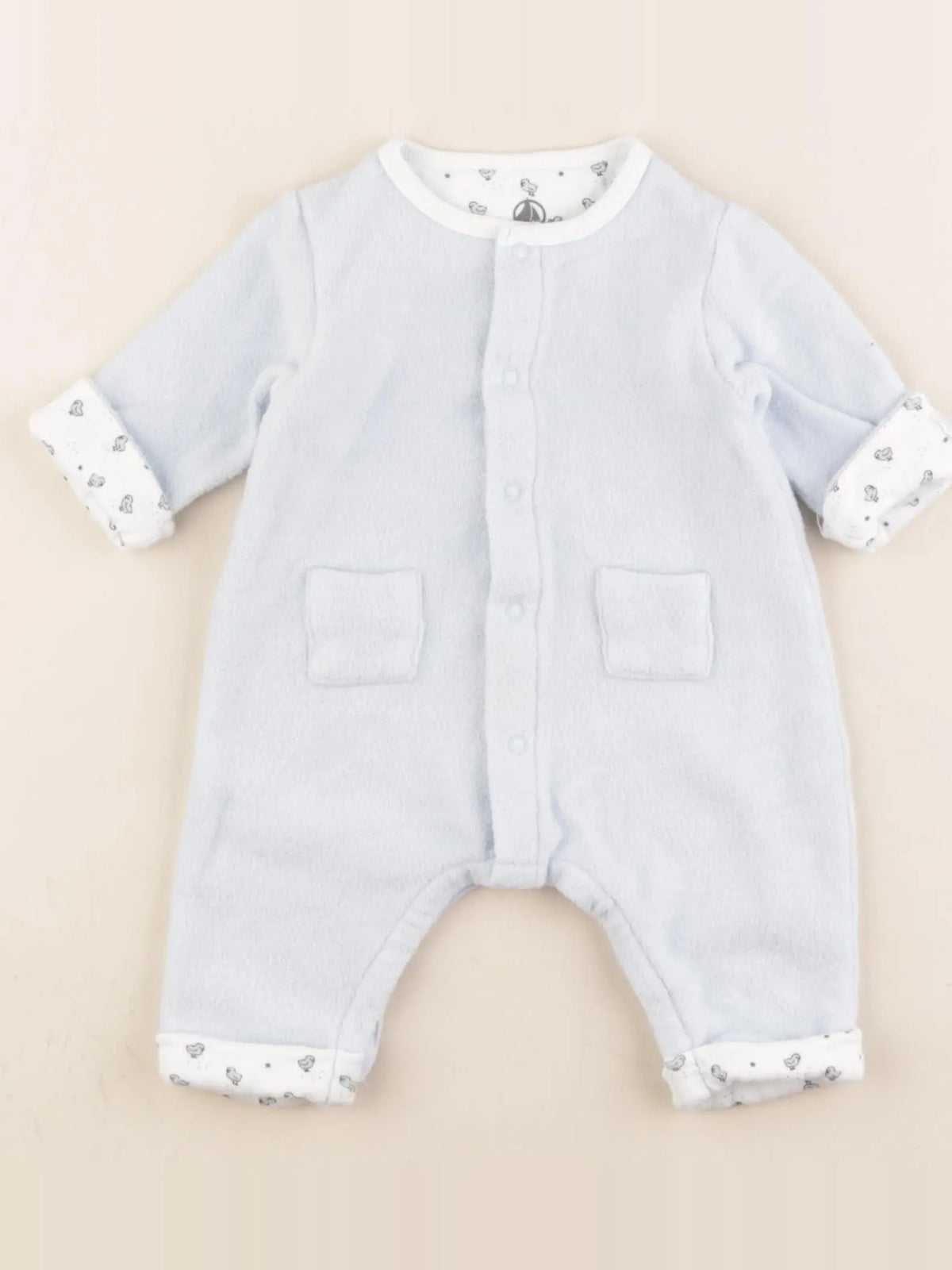 Petit Bateau - pyjama coton bleu - 1 mois