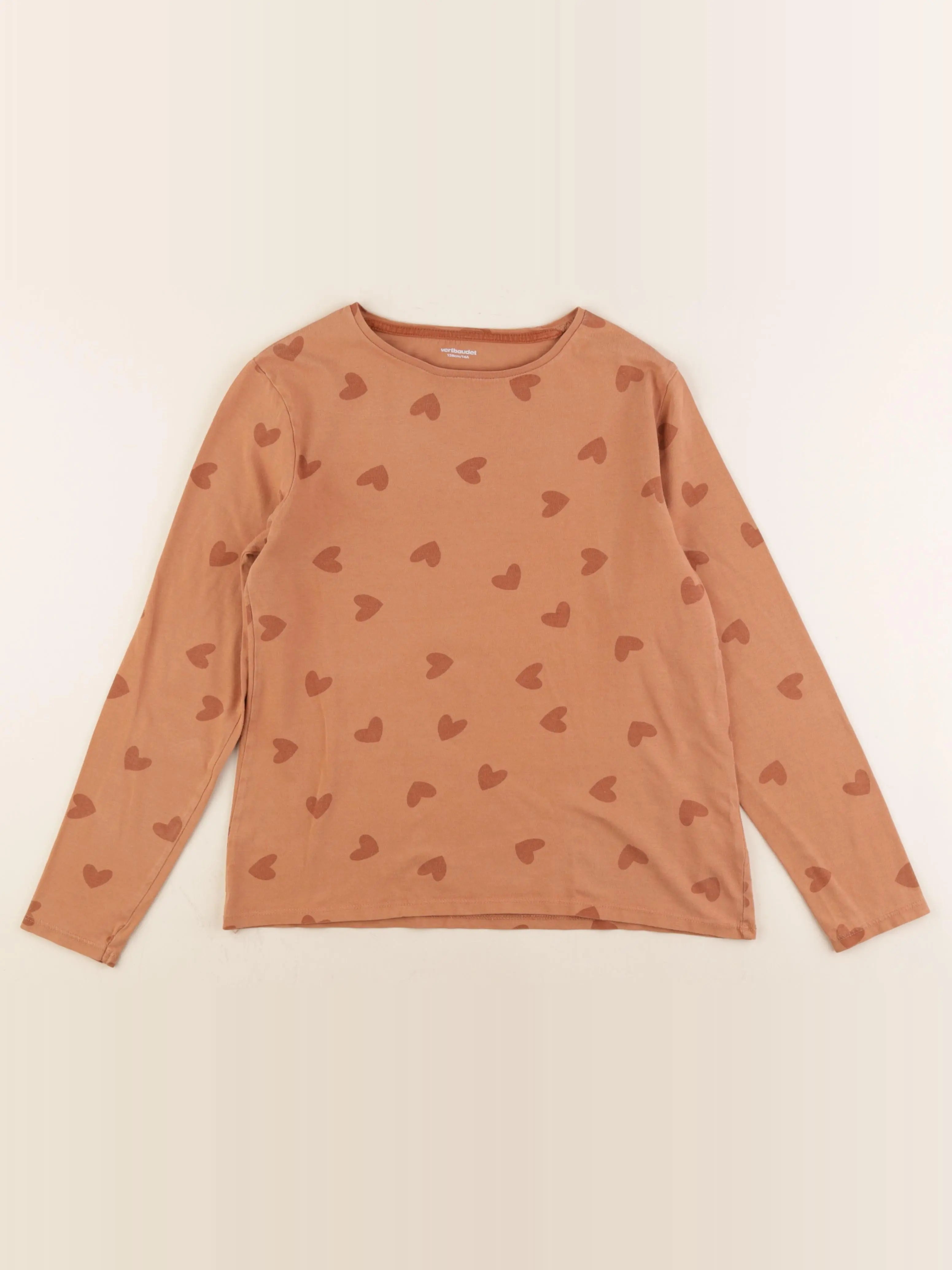 Vertbaudet - tee-shirt marron - 14 ans