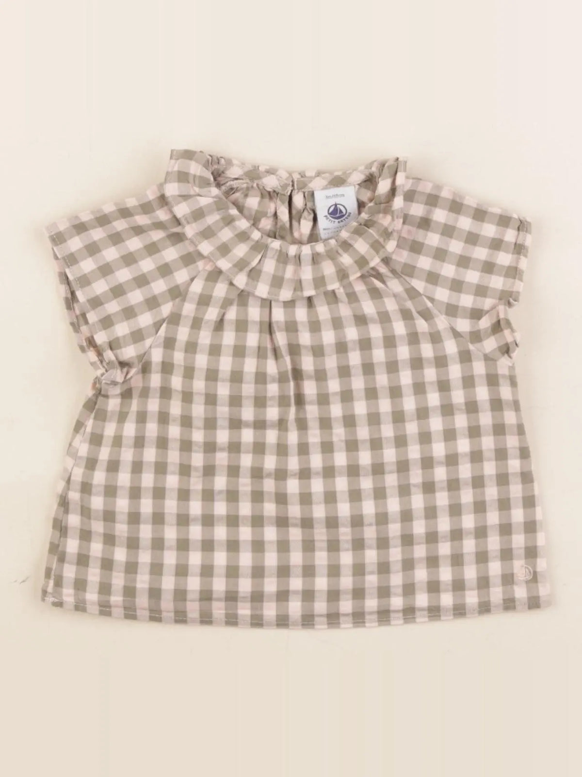 Petit Bateau - blouse rose, marron - 3 mois