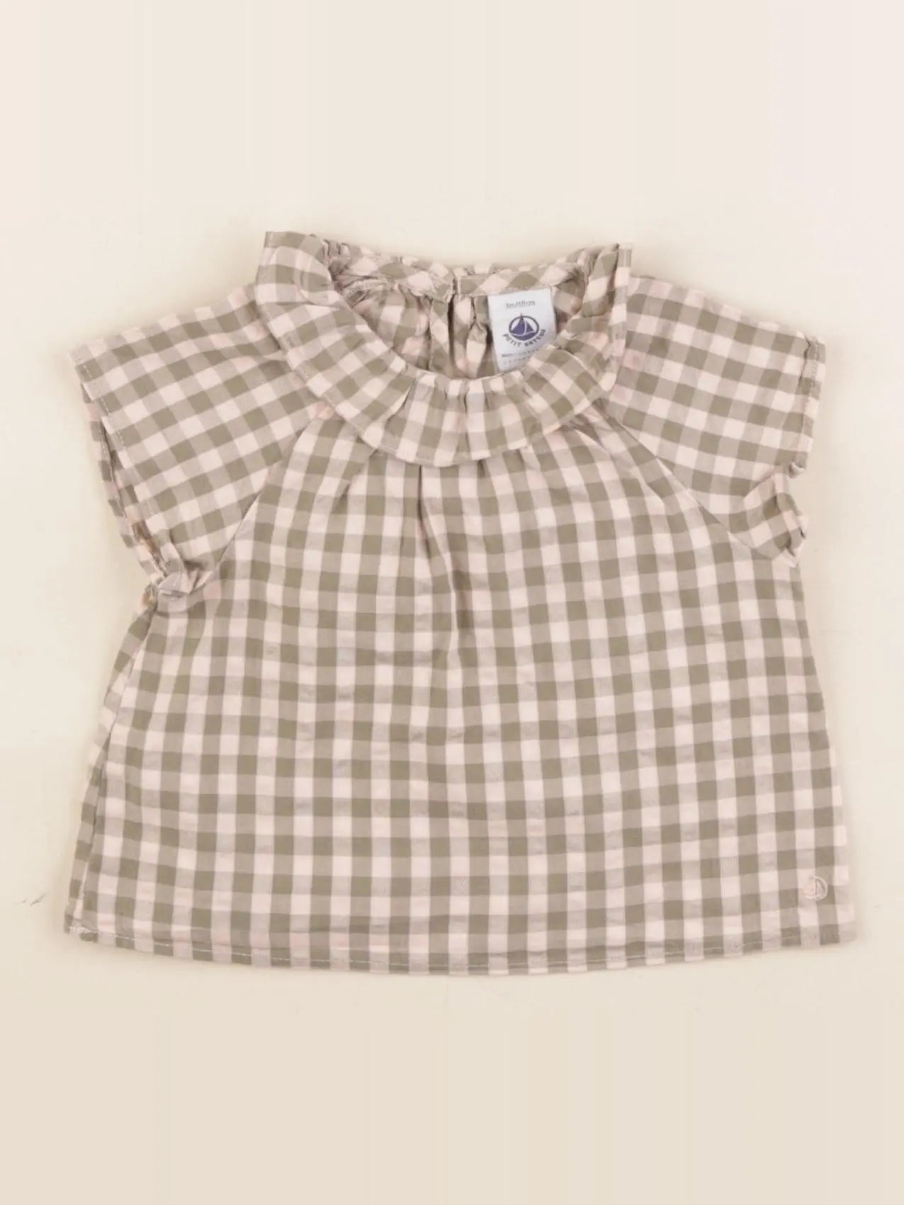 Petit Bateau - blouse rose, marron - 3 mois