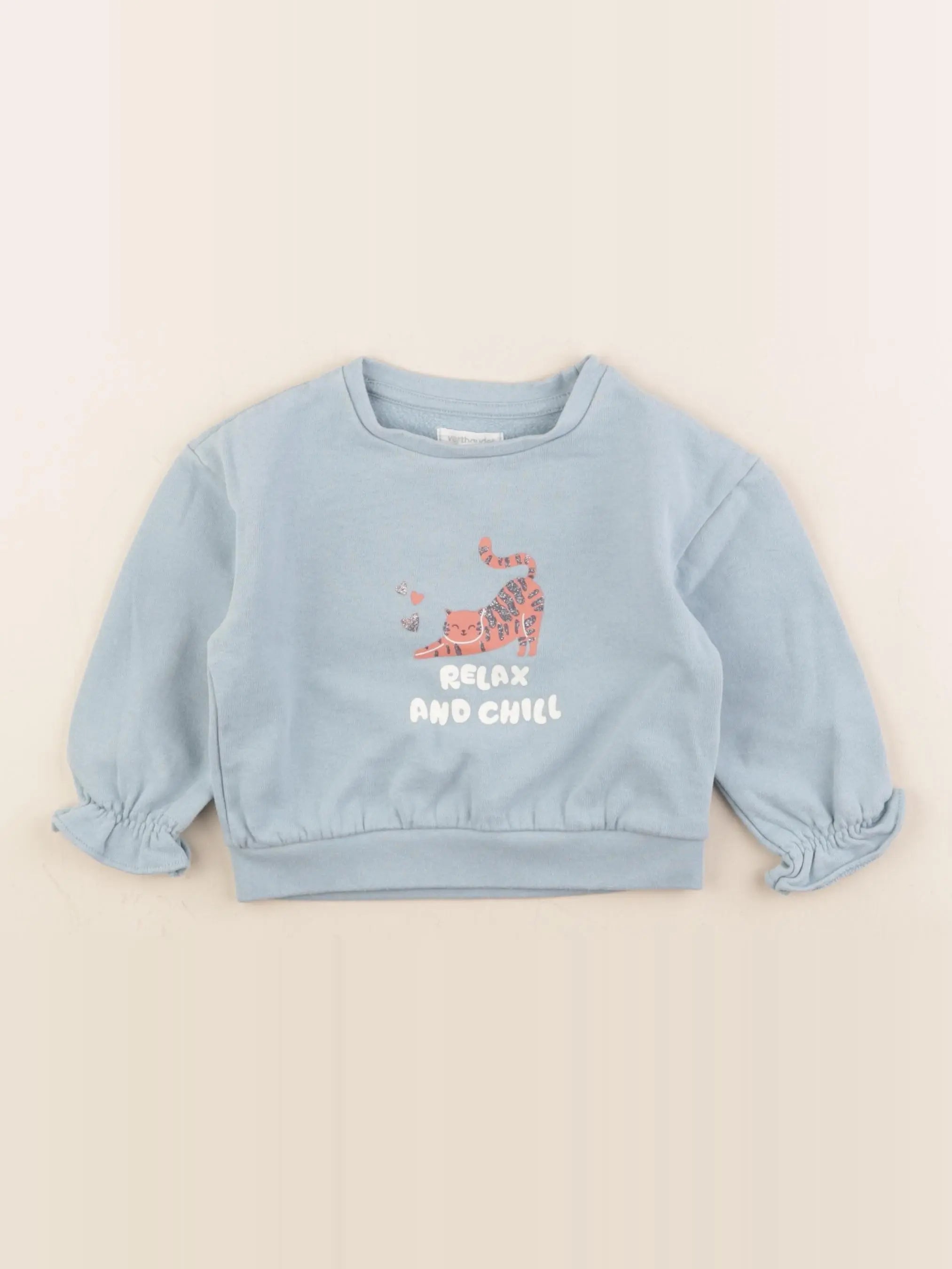 Vertbaudet - sweat bleu - 2 ans