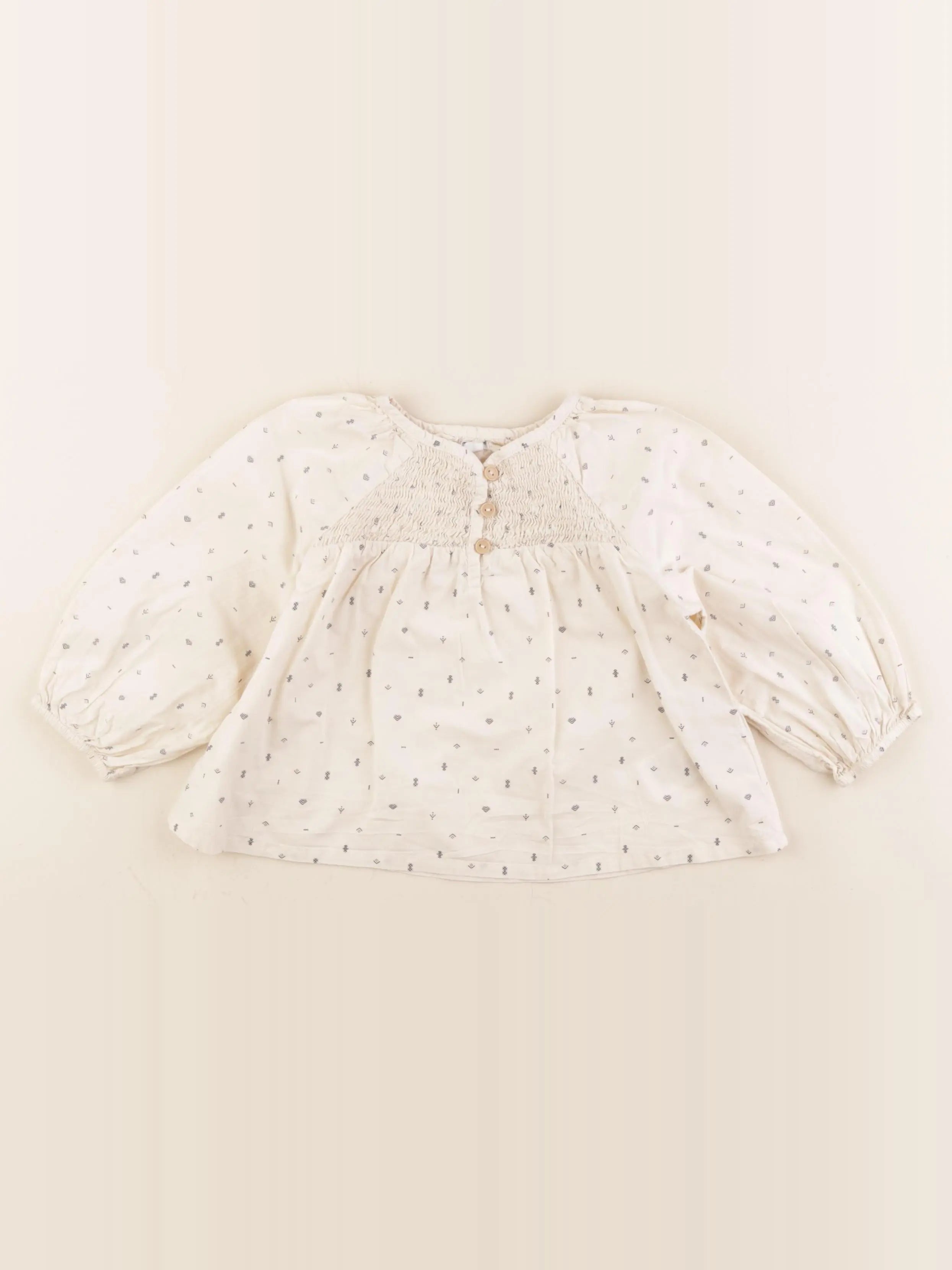 Vertbaudet - blouse blanc, bleu - 24 mois