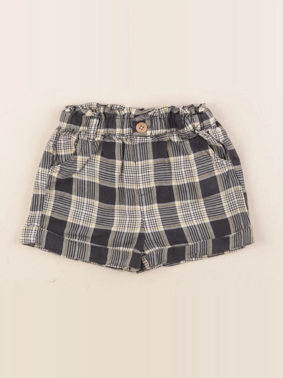 Vertbaudet - short bleu, jaune - 12 mois