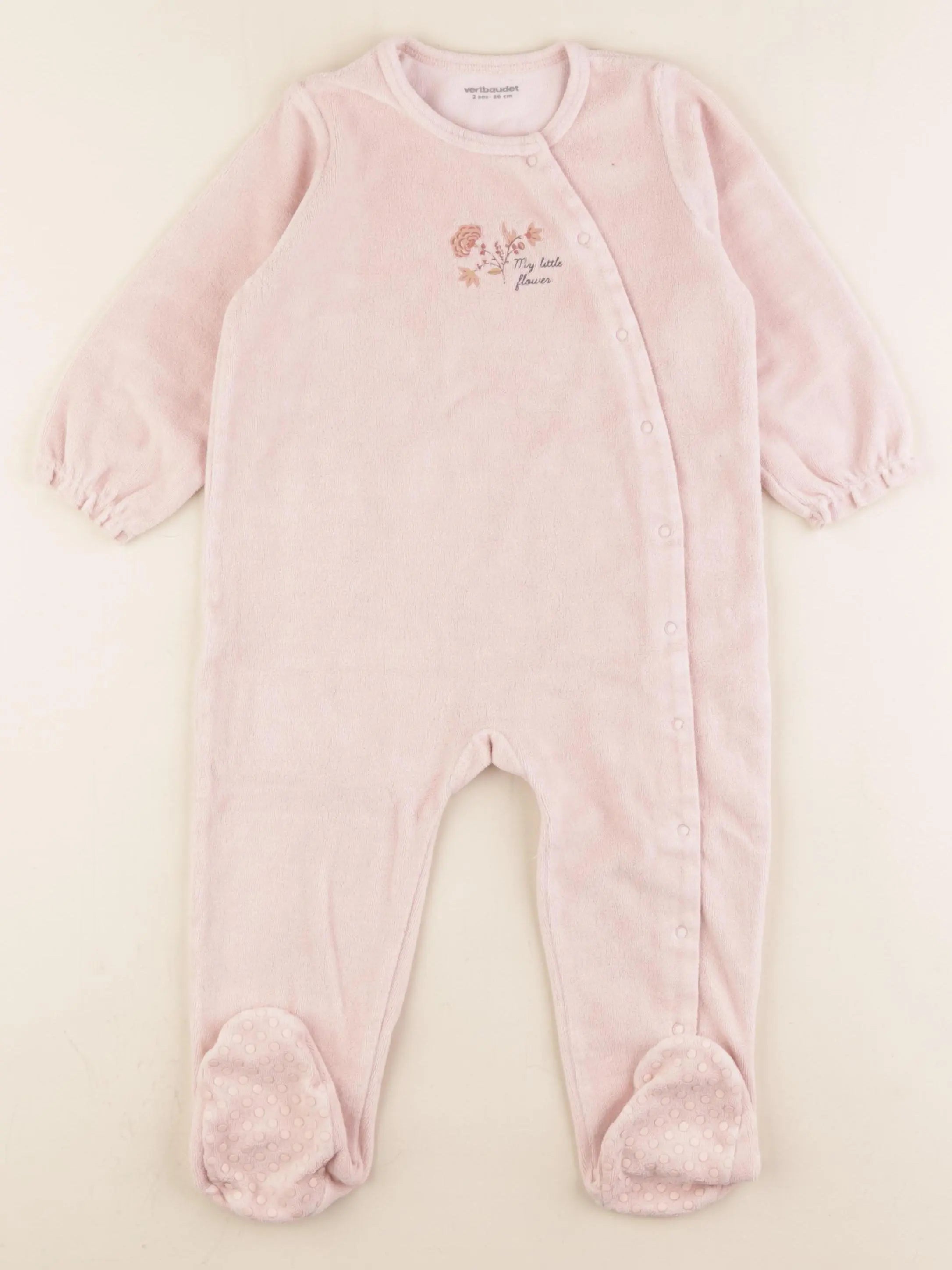 Vertbaudet - pyjama velours rose - 2 ans