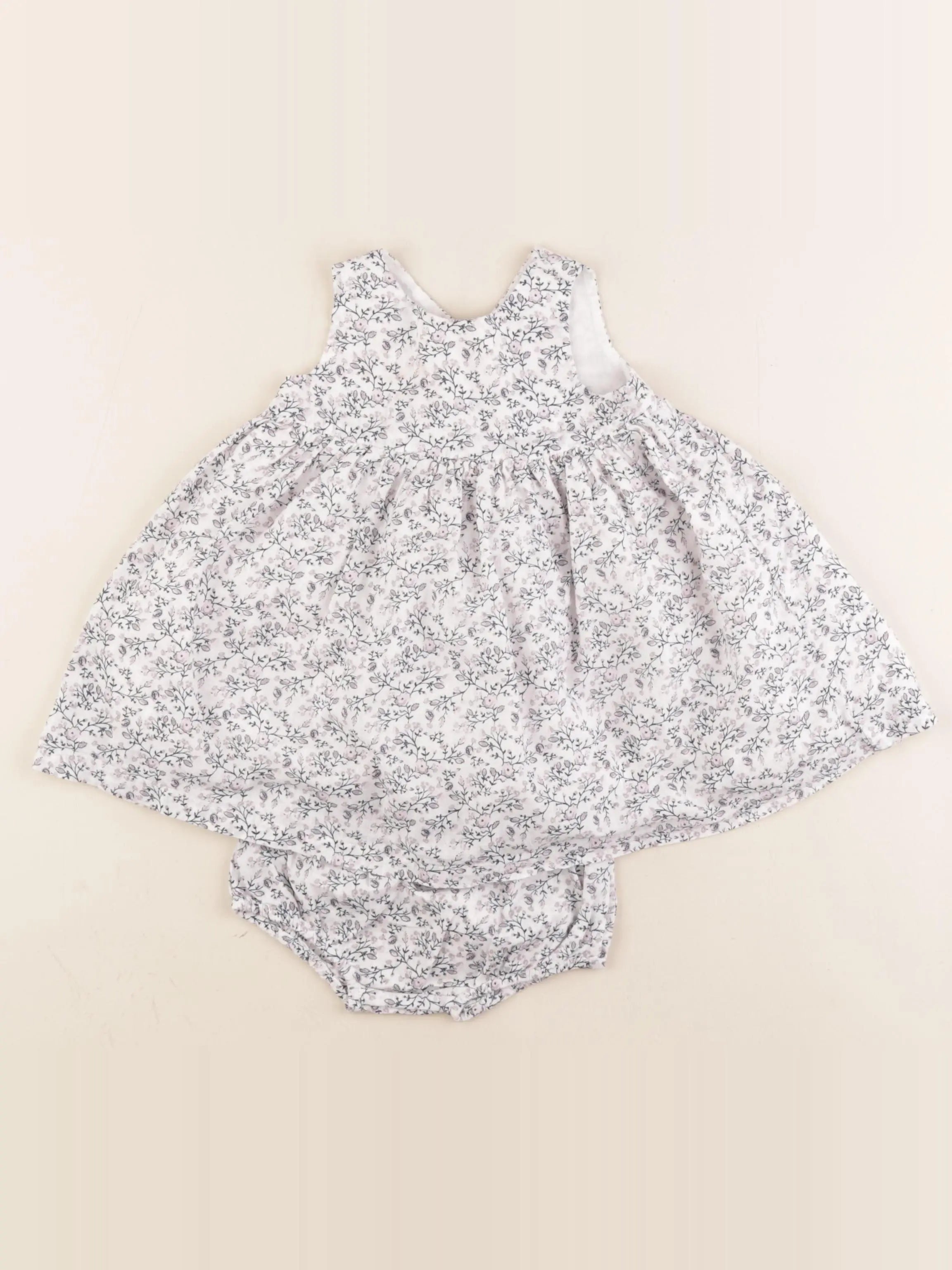 Boutchou - robe blanc, gris - 6 mois