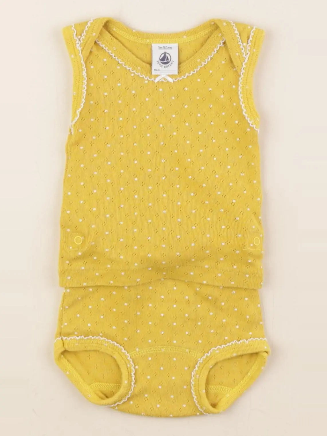Petit Bateau - body tee-shirt jaune - 3 mois