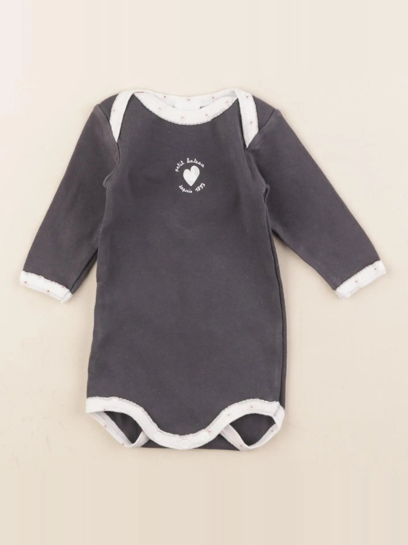 Petit Bateau - body gris - 3 mois