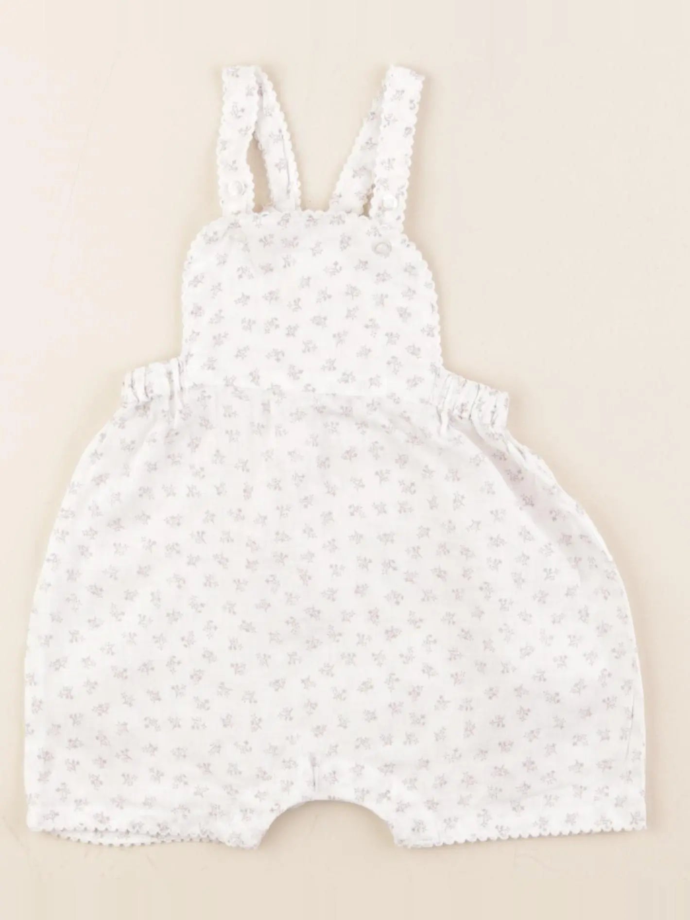 Boutchou - salopette blanc, gris - 6 mois