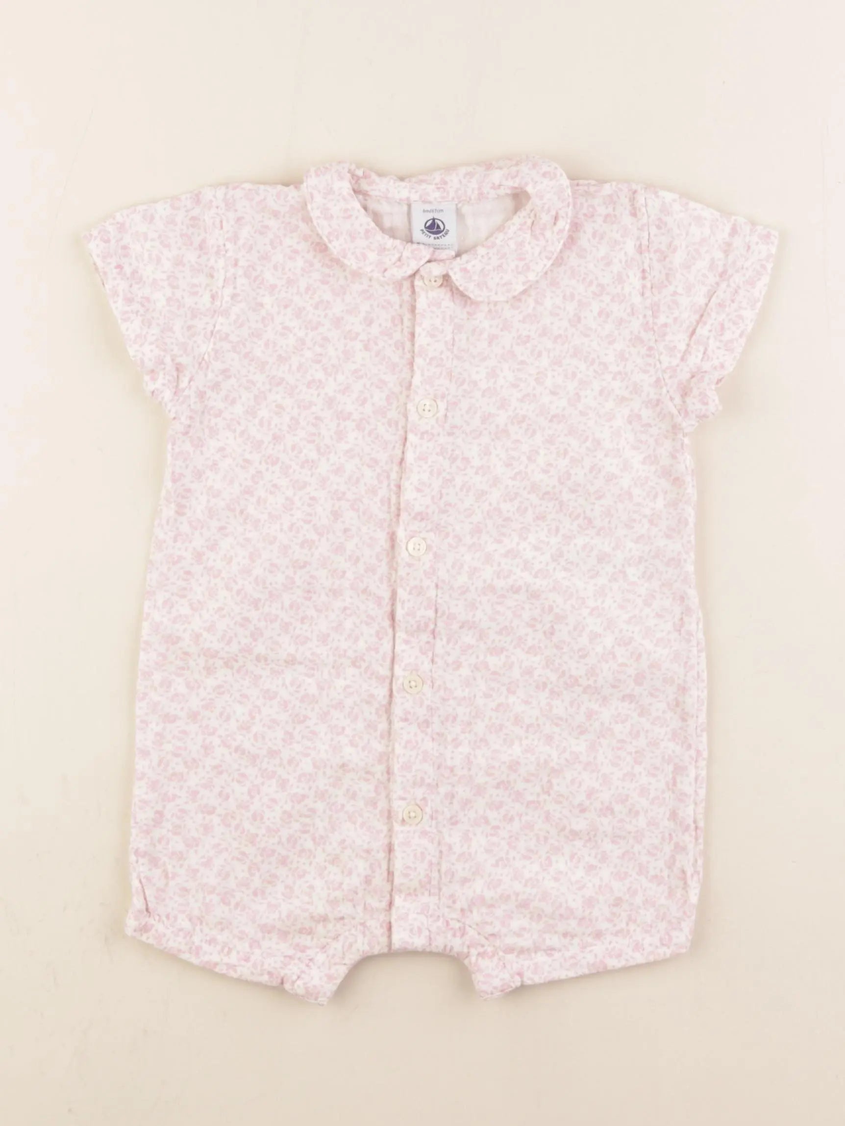 Petit Bateau - combinaison rose - 6 mois