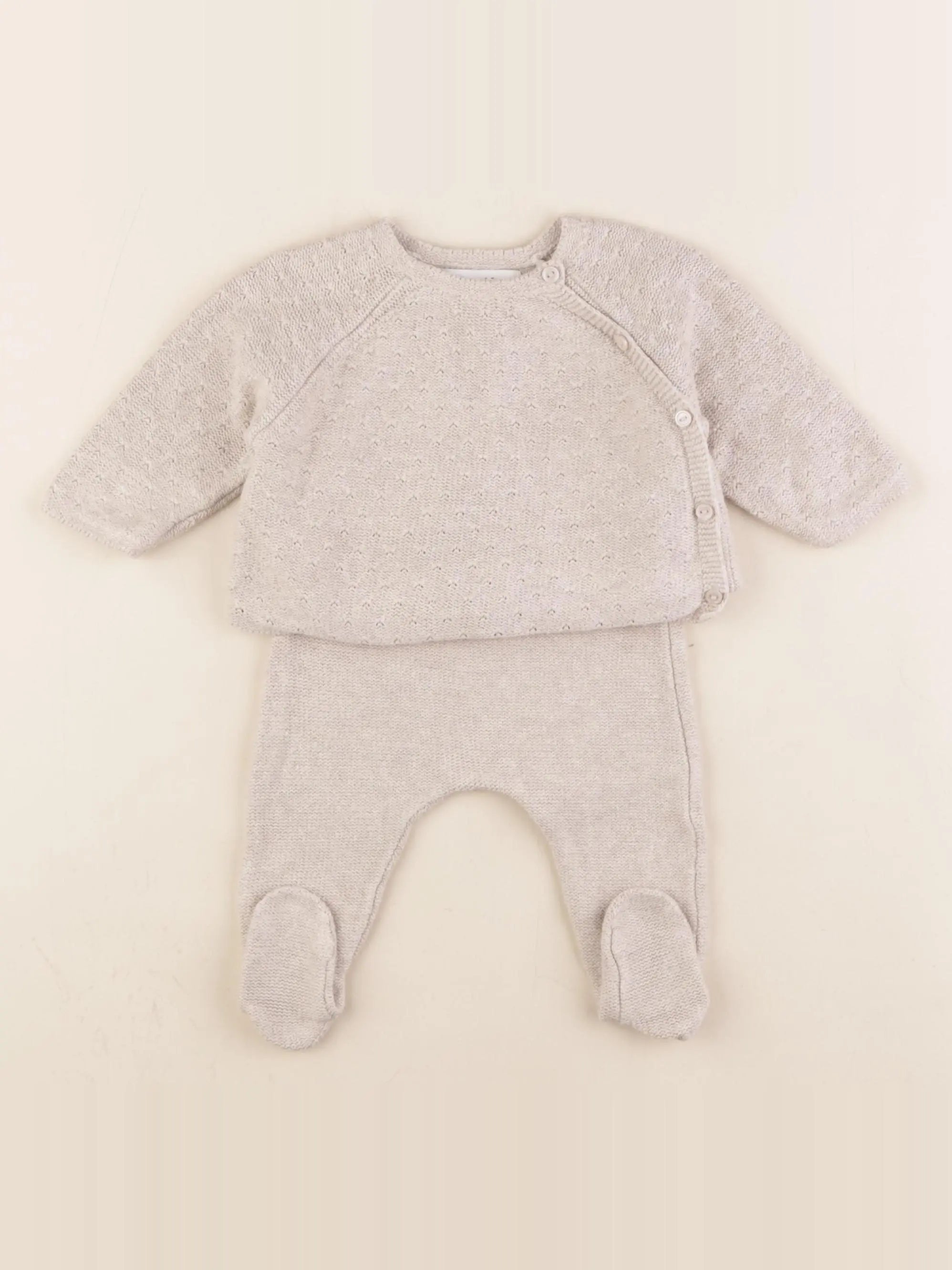 Zara - ensemble beige - 1/3 mois