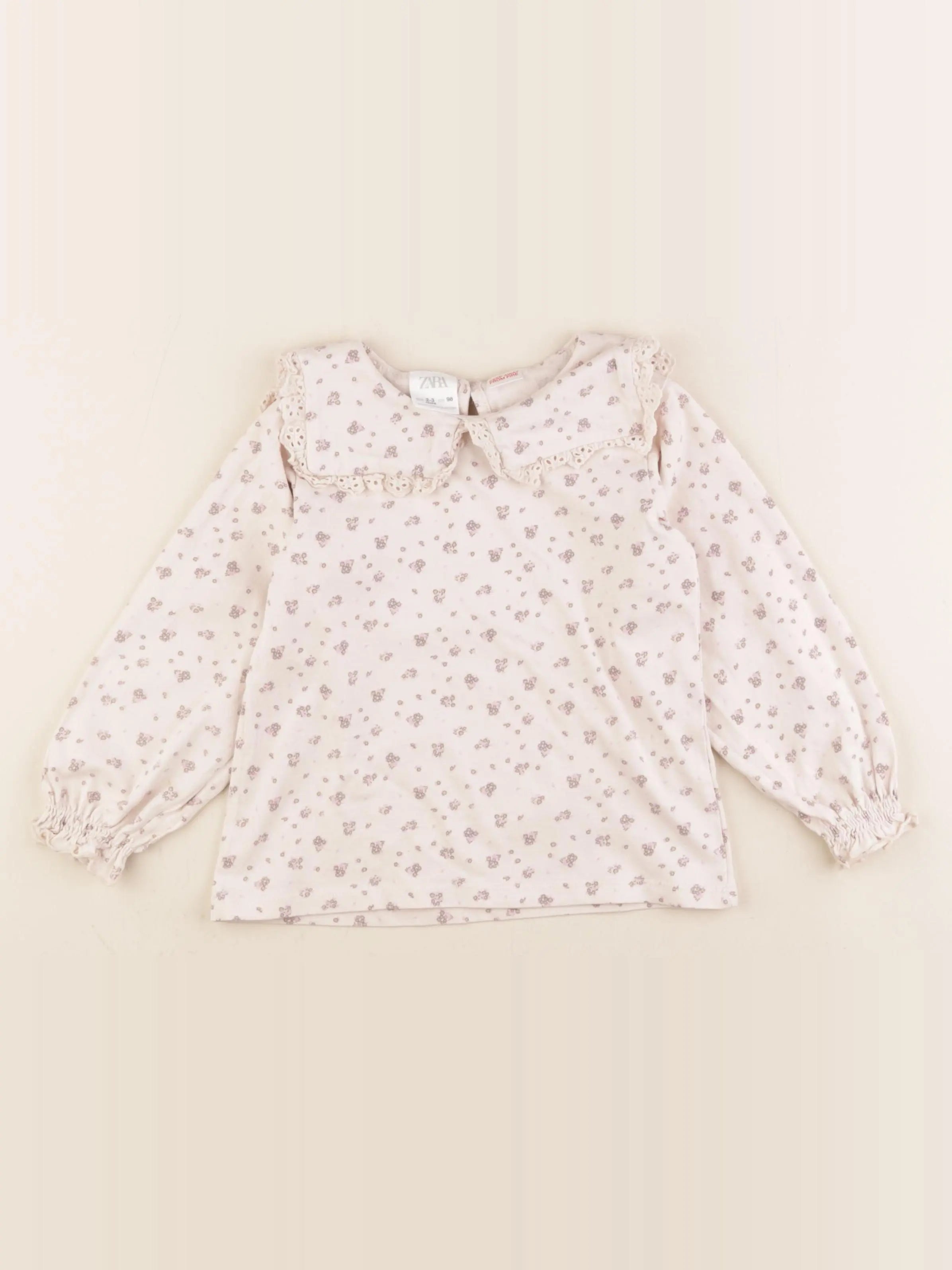 Zara - tee-shirt beige - 2/3 ans