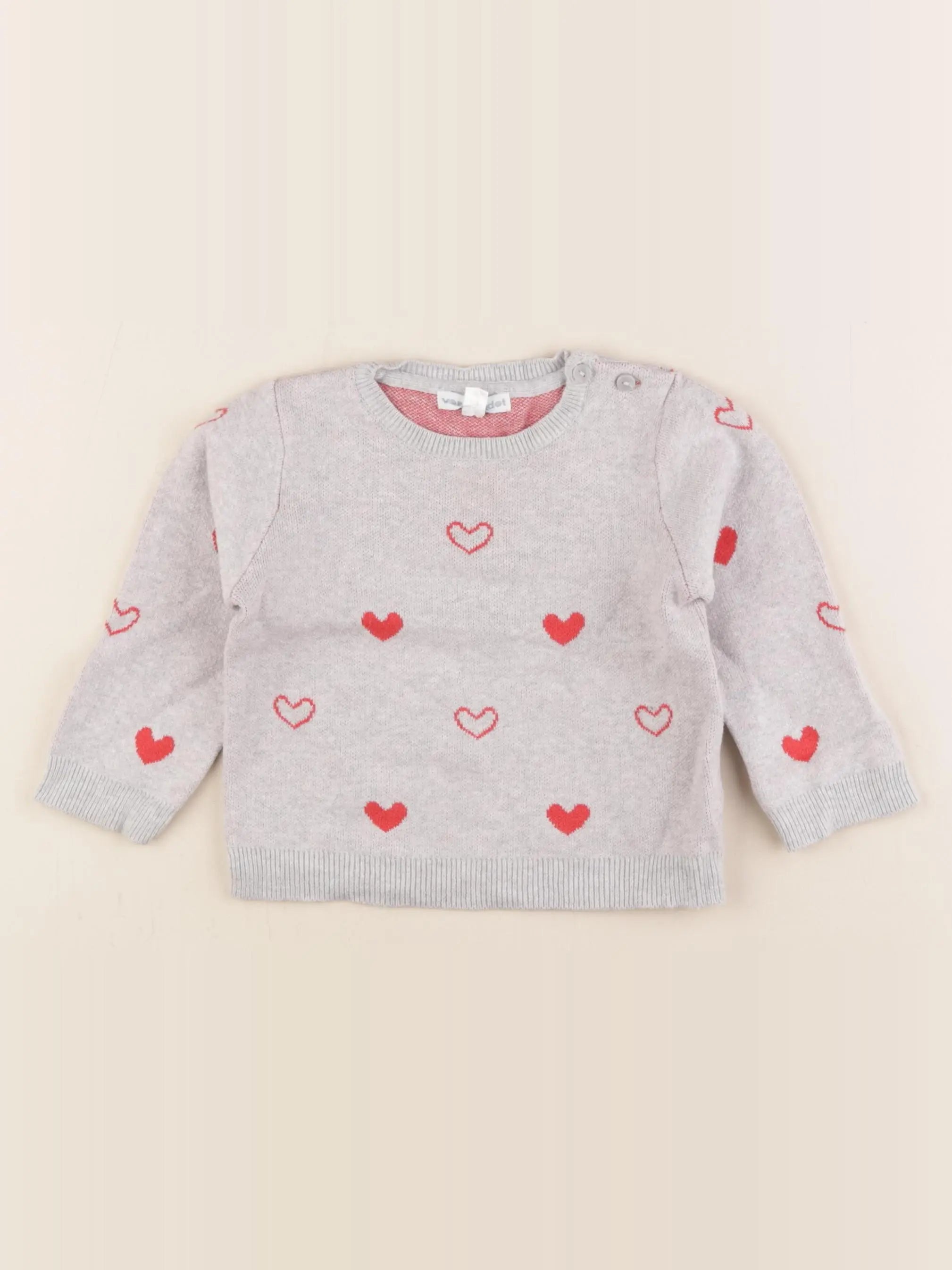 Vertbaudet - pull gris - 18 mois