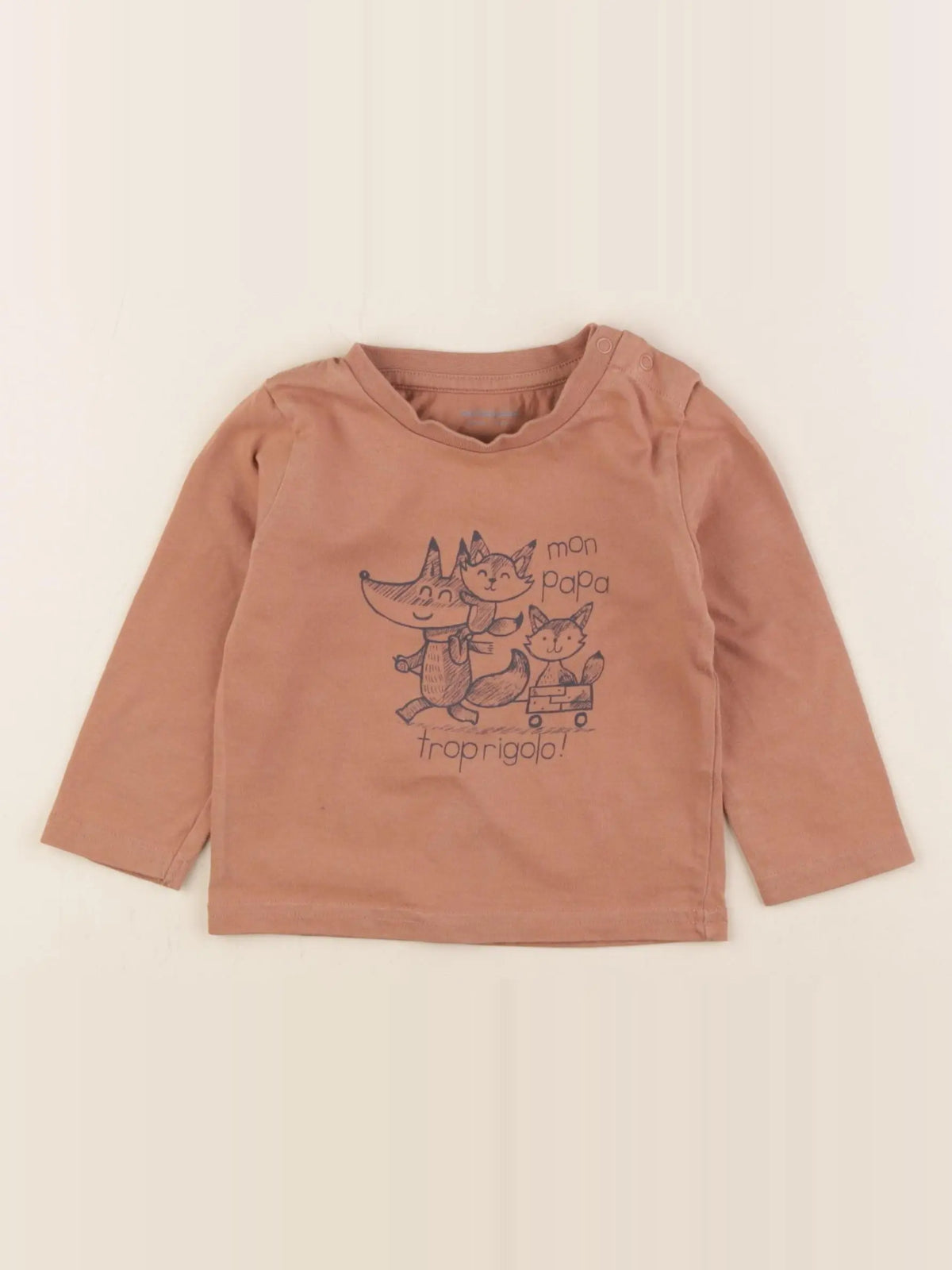 Vertbaudet - tee-shirt marron - 9 mois