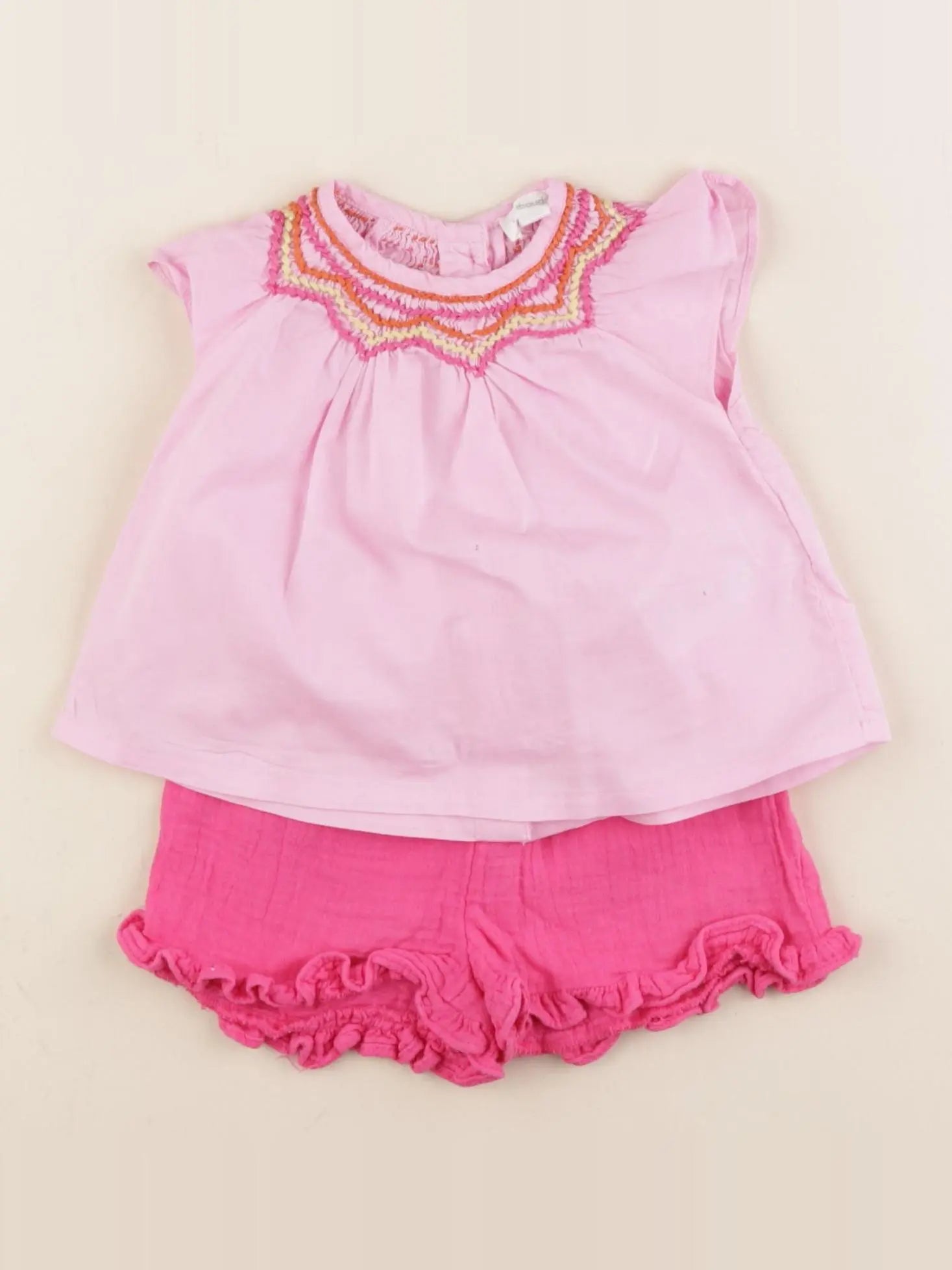 Vertbaudet - ensemble rose - 3 mois