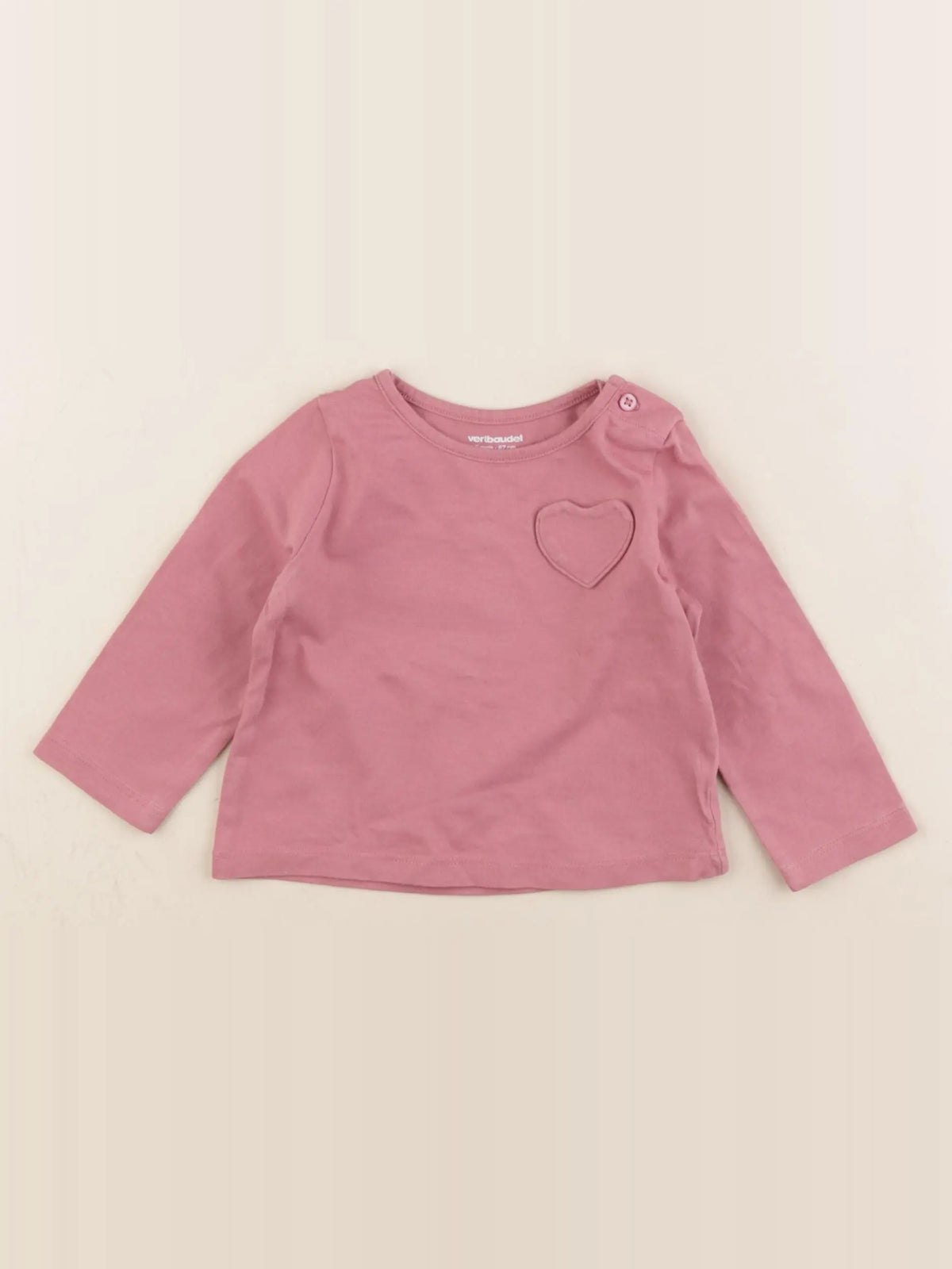 Vertbaudet - tee-shirt rose - 6 mois