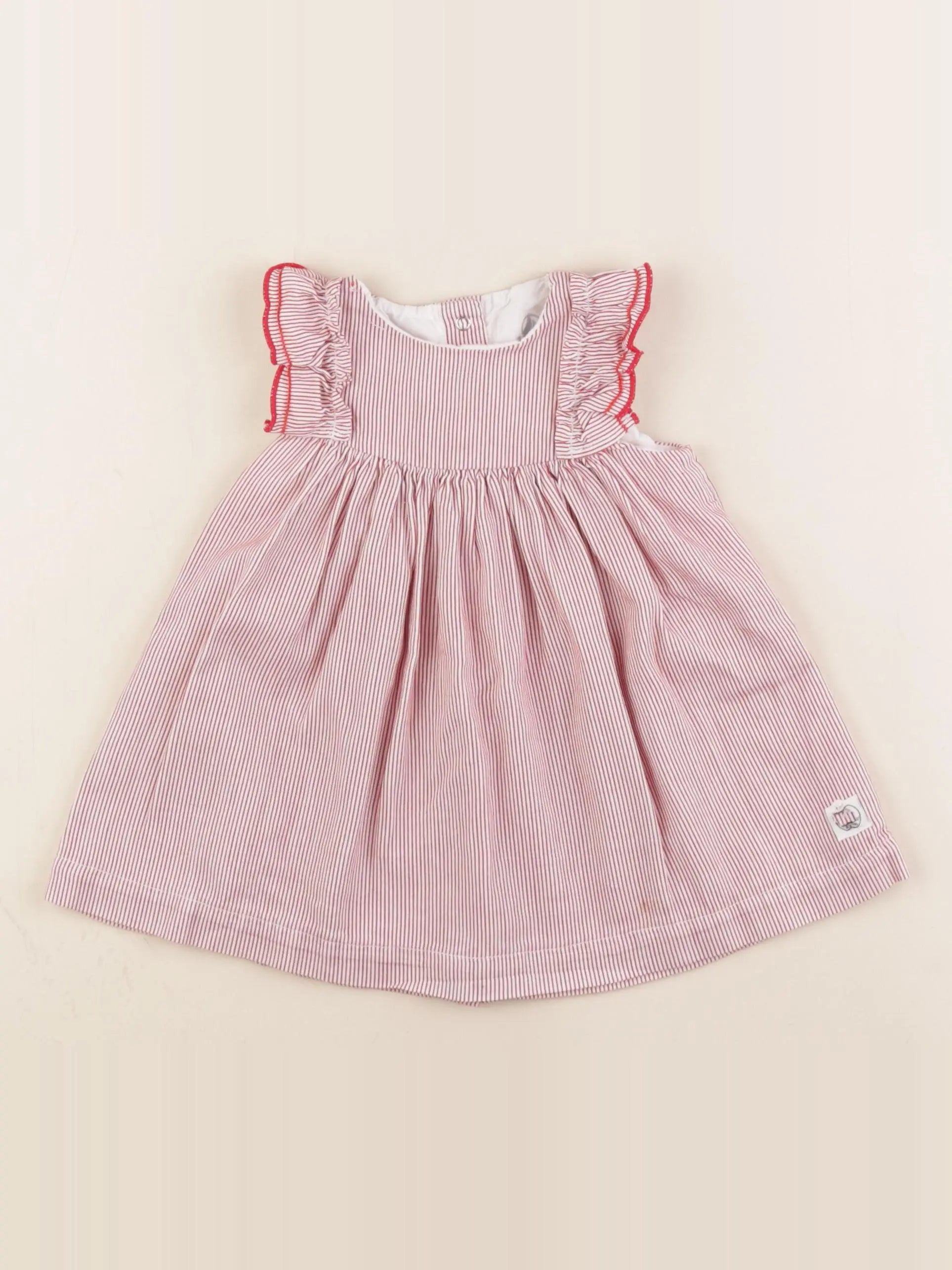 Petit Bateau - robe rouge - 12 mois