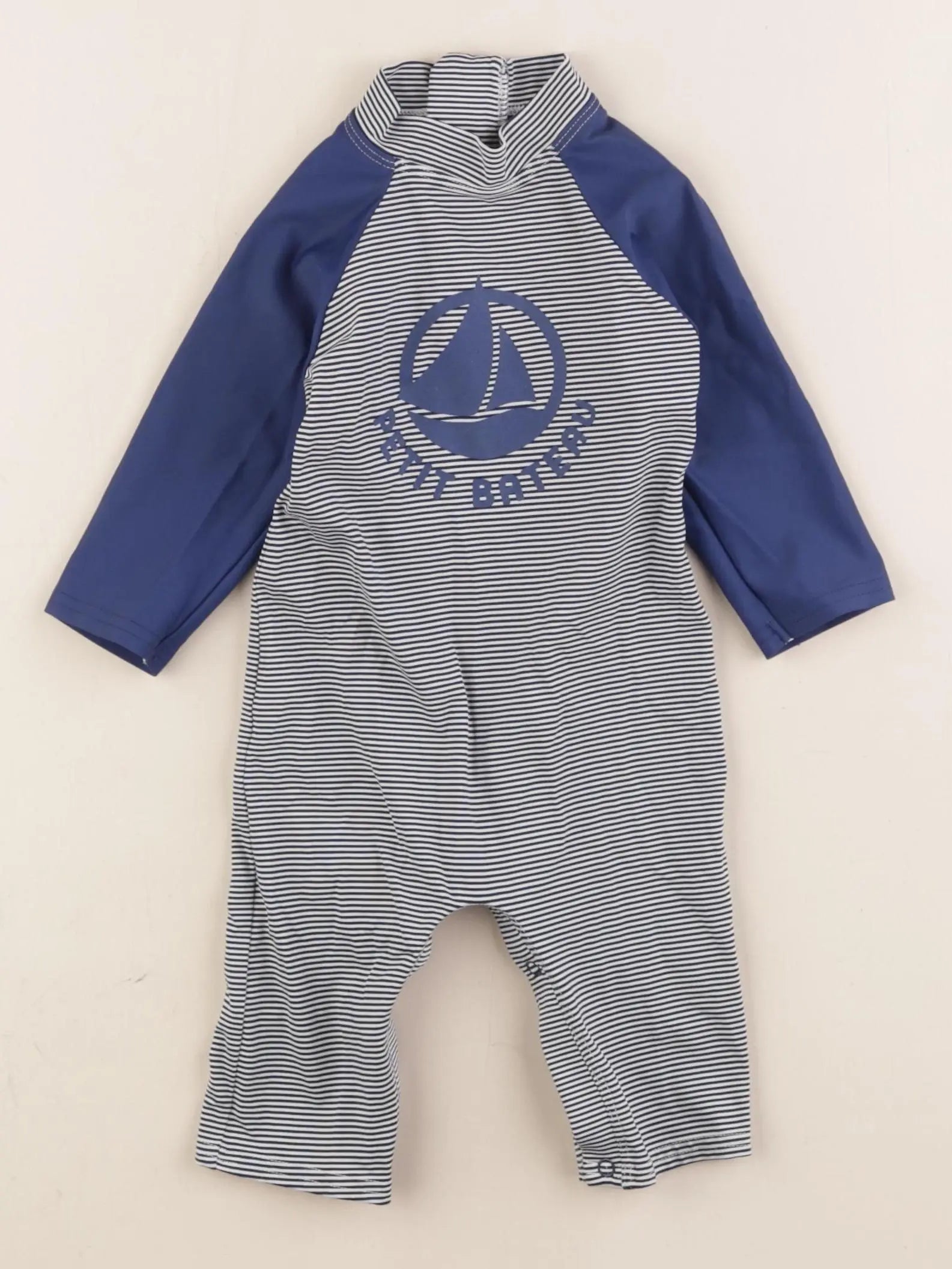 Petit Bateau - combi de bain bleu - 12 mois