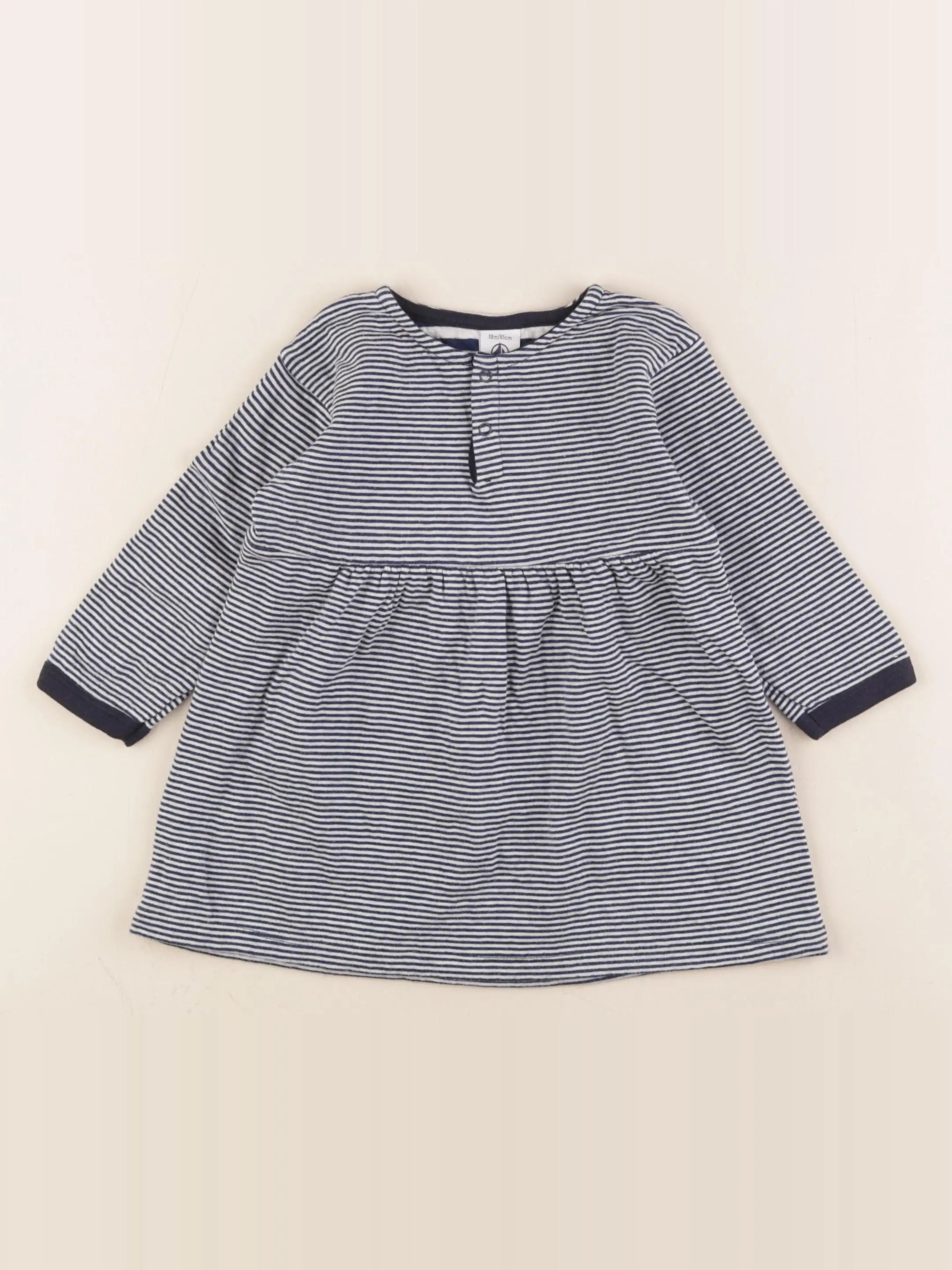 Petit Bateau - robe bleu - 18 mois