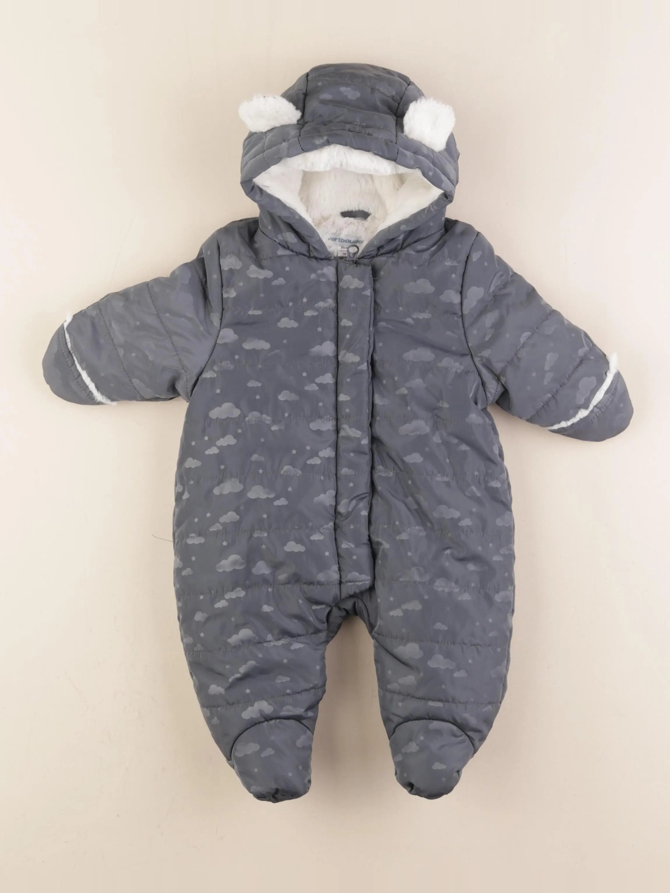 Vertbaudet - combi-pilote gris - 1 mois