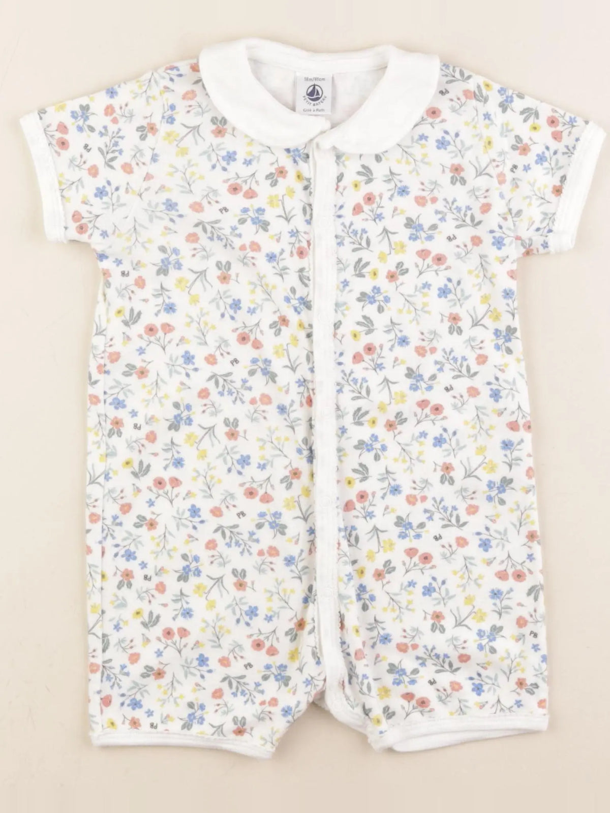 Petit Bateau - pyjama coton multicolore, blanc - 18 mois
