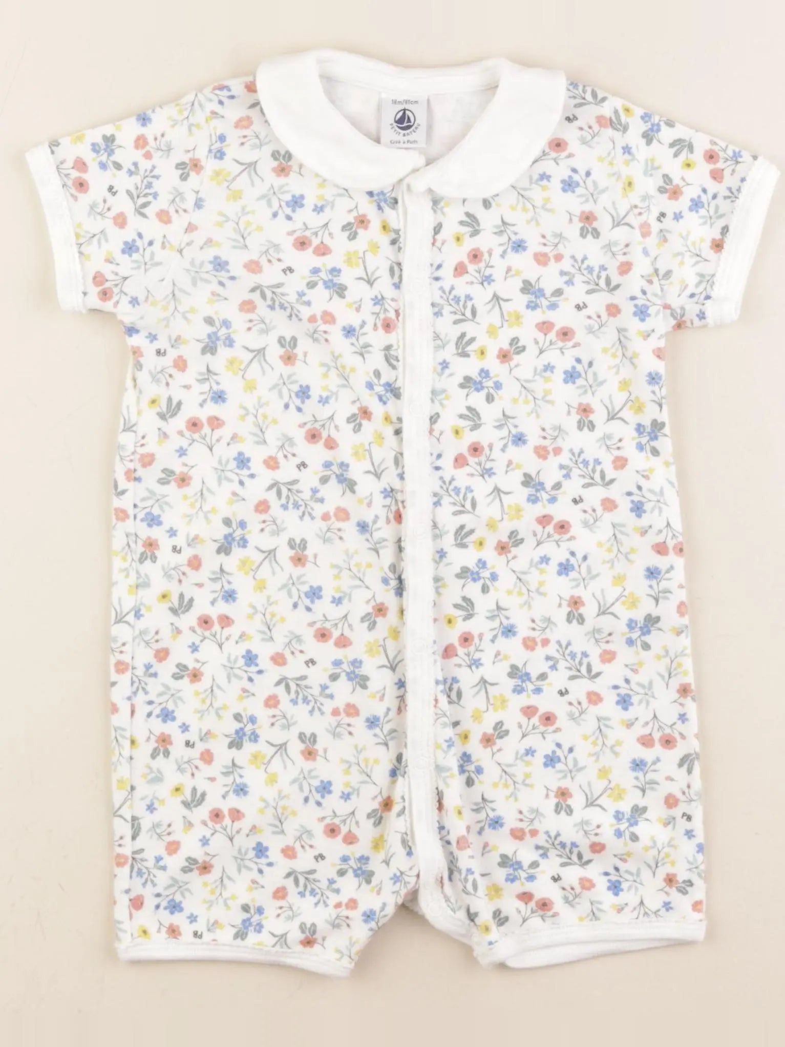 Petit Bateau - pyjama coton multicolore, blanc - 18 mois