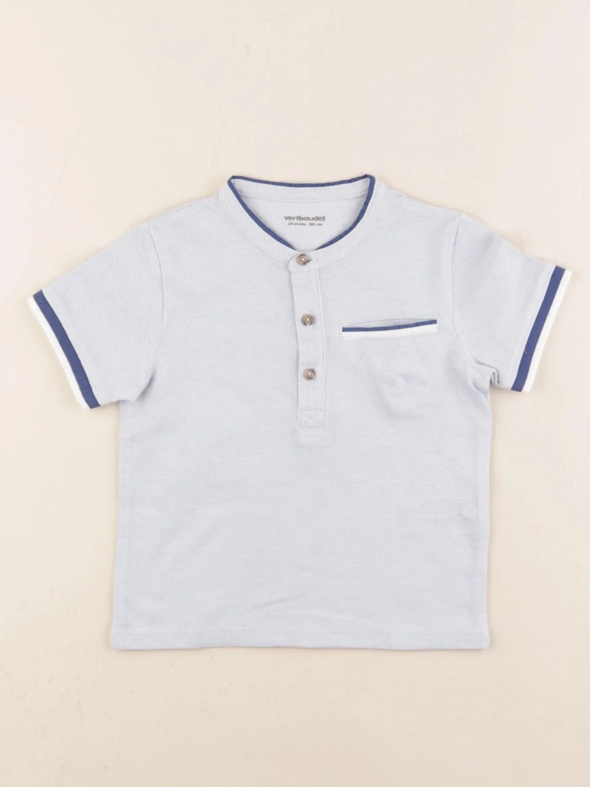 Vertbaudet - polo bleu - 24 mois