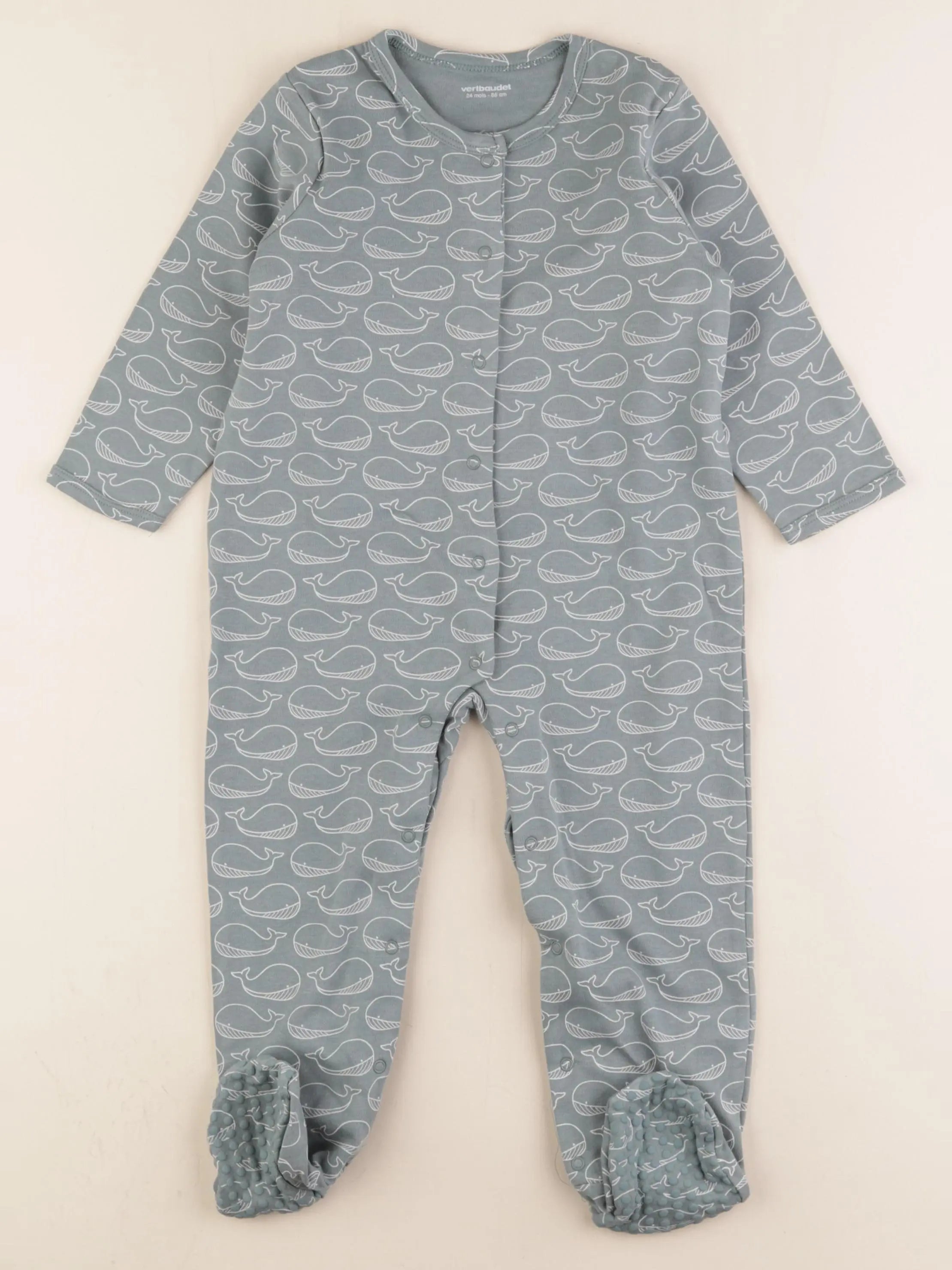 Vertbaudet - pyjama coton bleu - 24 mois