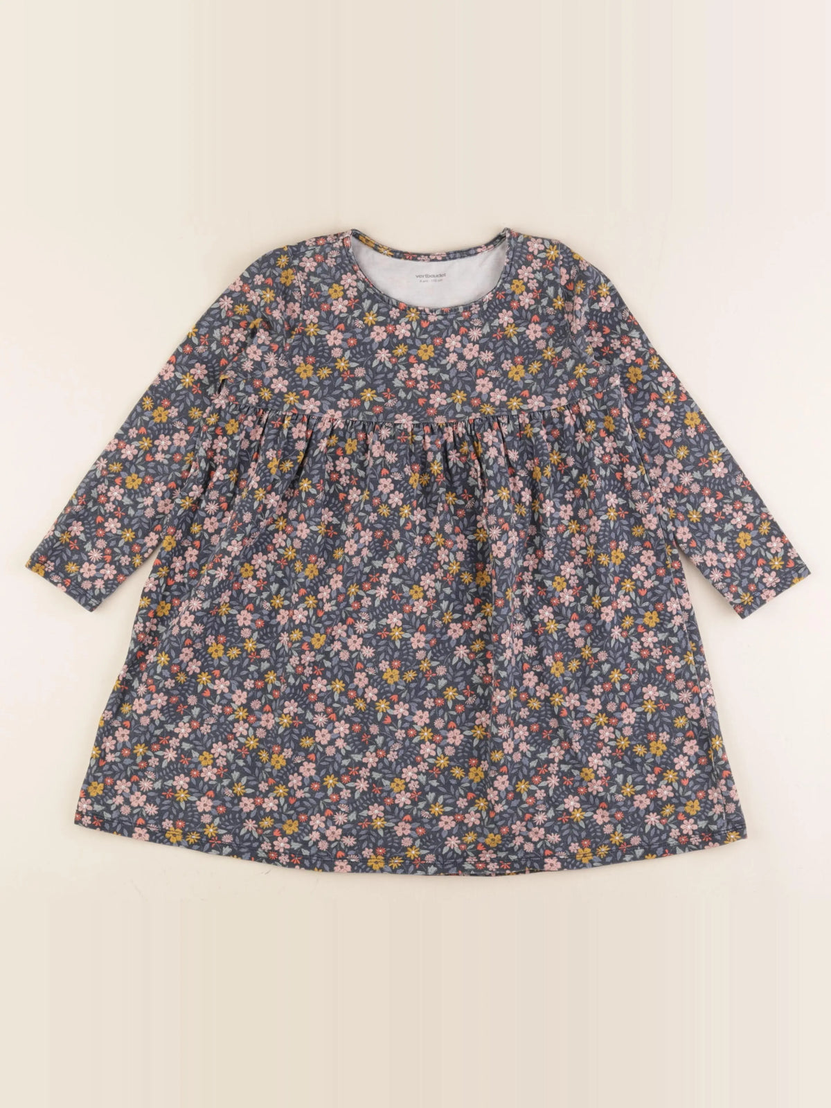 Vertbaudet - robe bleu, rose - 6 ans