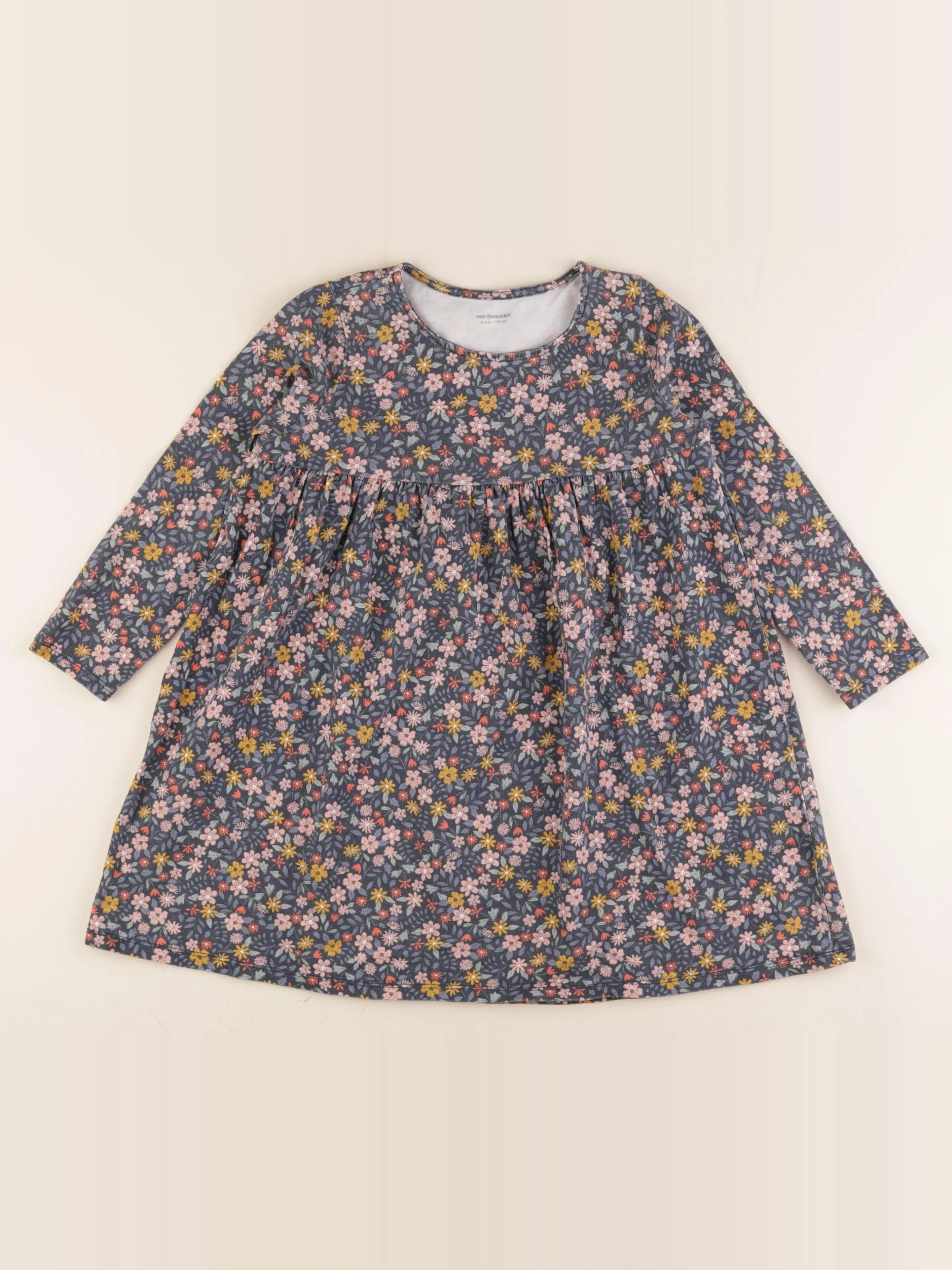 Vertbaudet - robe bleu, rose - 6 ans