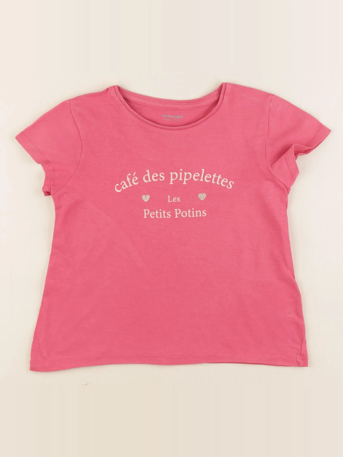 Vertbaudet - tee-shirt rose, or - 6 ans